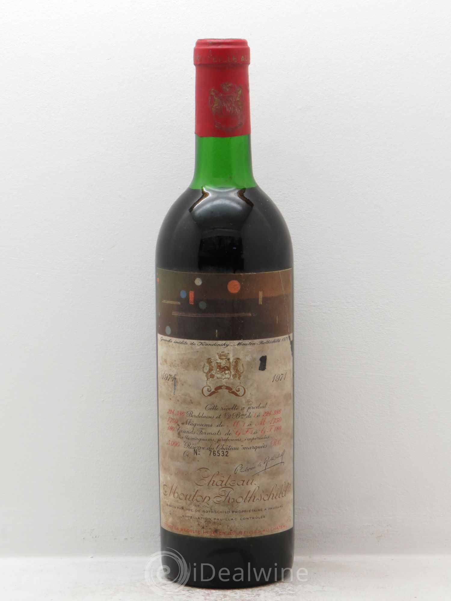 Château Mouton Rothschild 1er Grand Cru Classé 1971 - Lot de 1 bouteille - 0