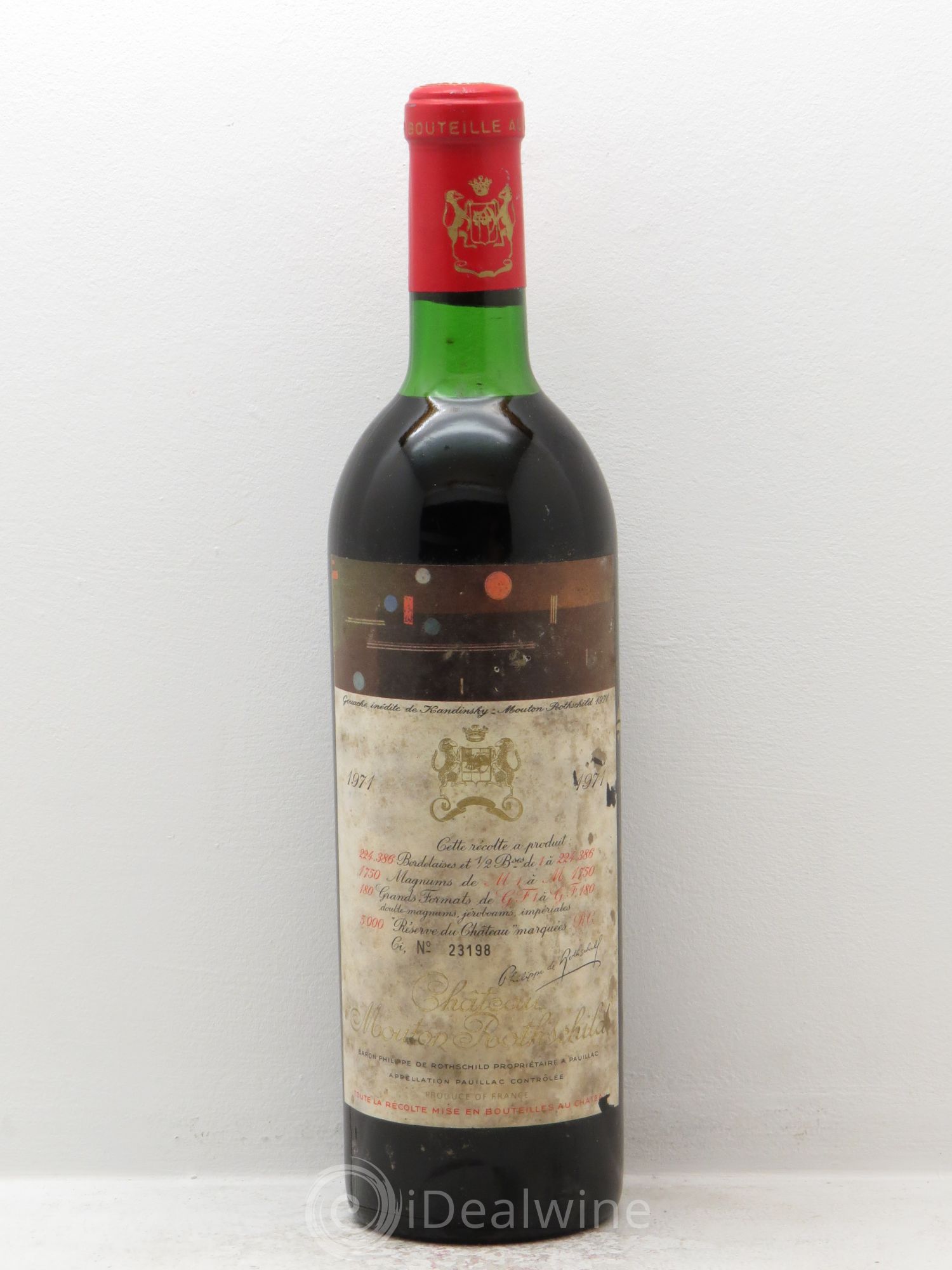 Château Mouton Rothschild 1er Grand Cru Classé 1971 - Lot de 1 bouteille - 0