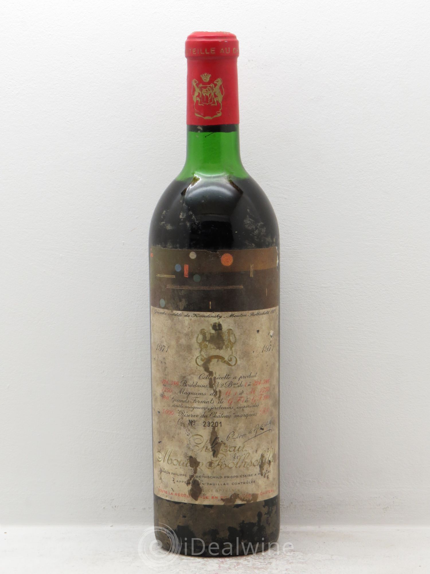 Château Mouton Rothschild 1er Grand Cru Classé (sans prix de réserve) 1971 - Lot de 1 bouteille - 0