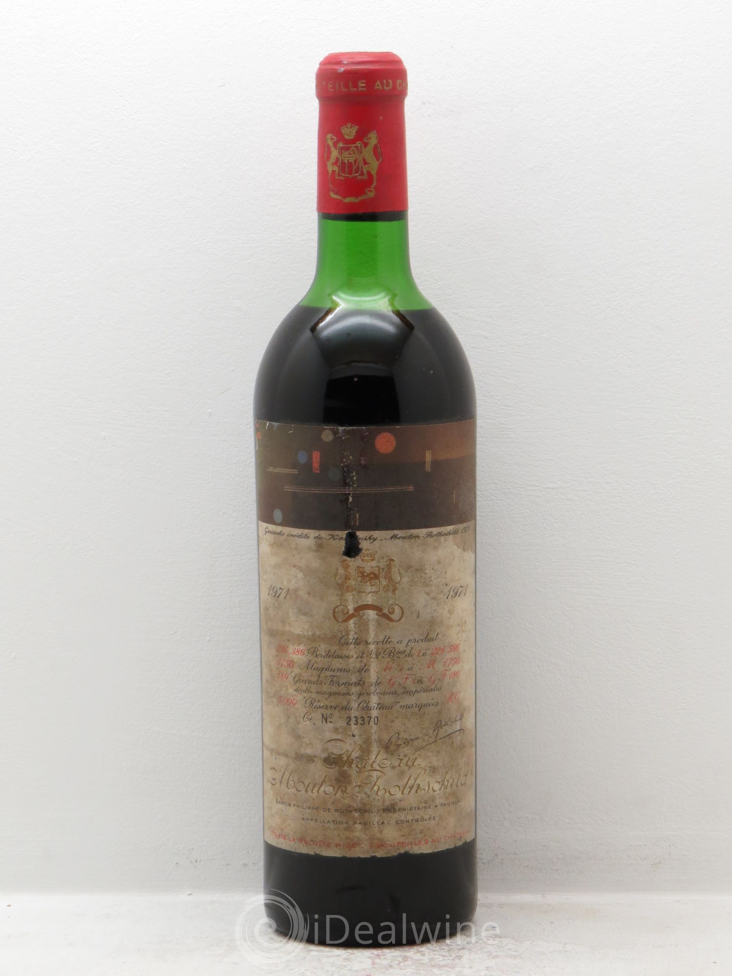 Château Mouton Rothschild 1er Grand Cru Classé (sans prix de réserve) 1971 - Lot de 1 bouteille - 0