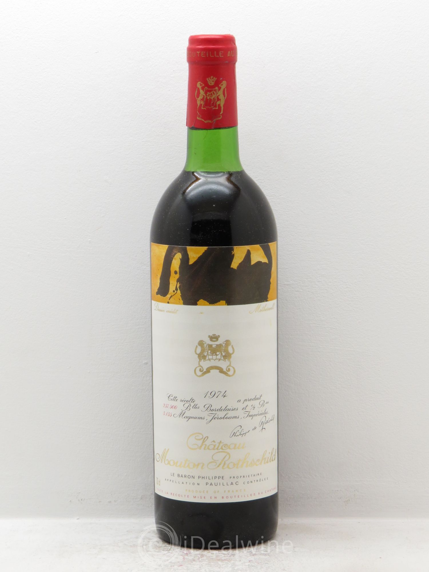 Château Mouton Rothschild 1er Grand Cru Classé 1974 - Lot de 1 bouteille - 0