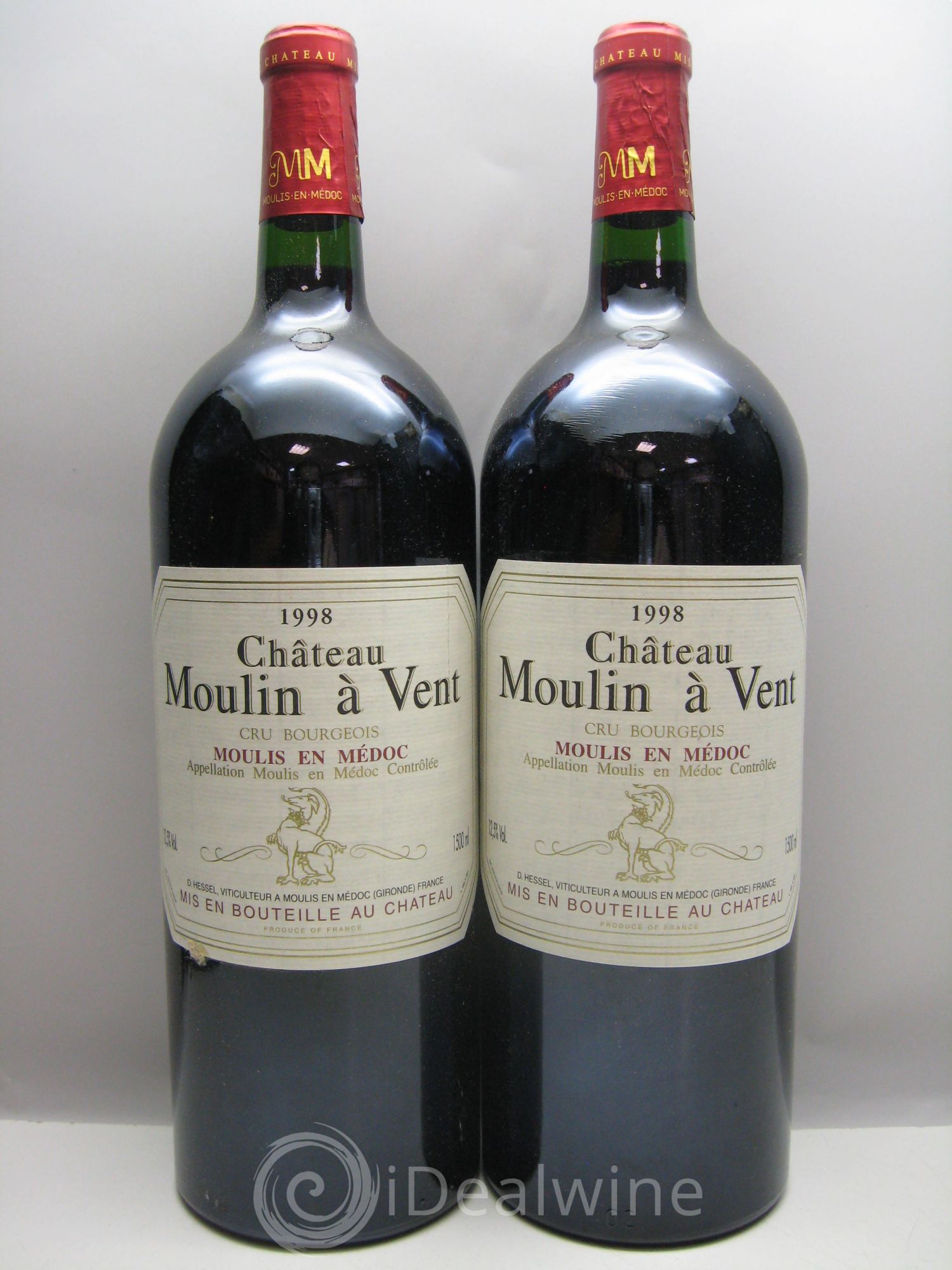 Château Moulin à Vent Cru Bourgeois (sans prix de réserve) 1998 - Lot de 2 magnums - 0