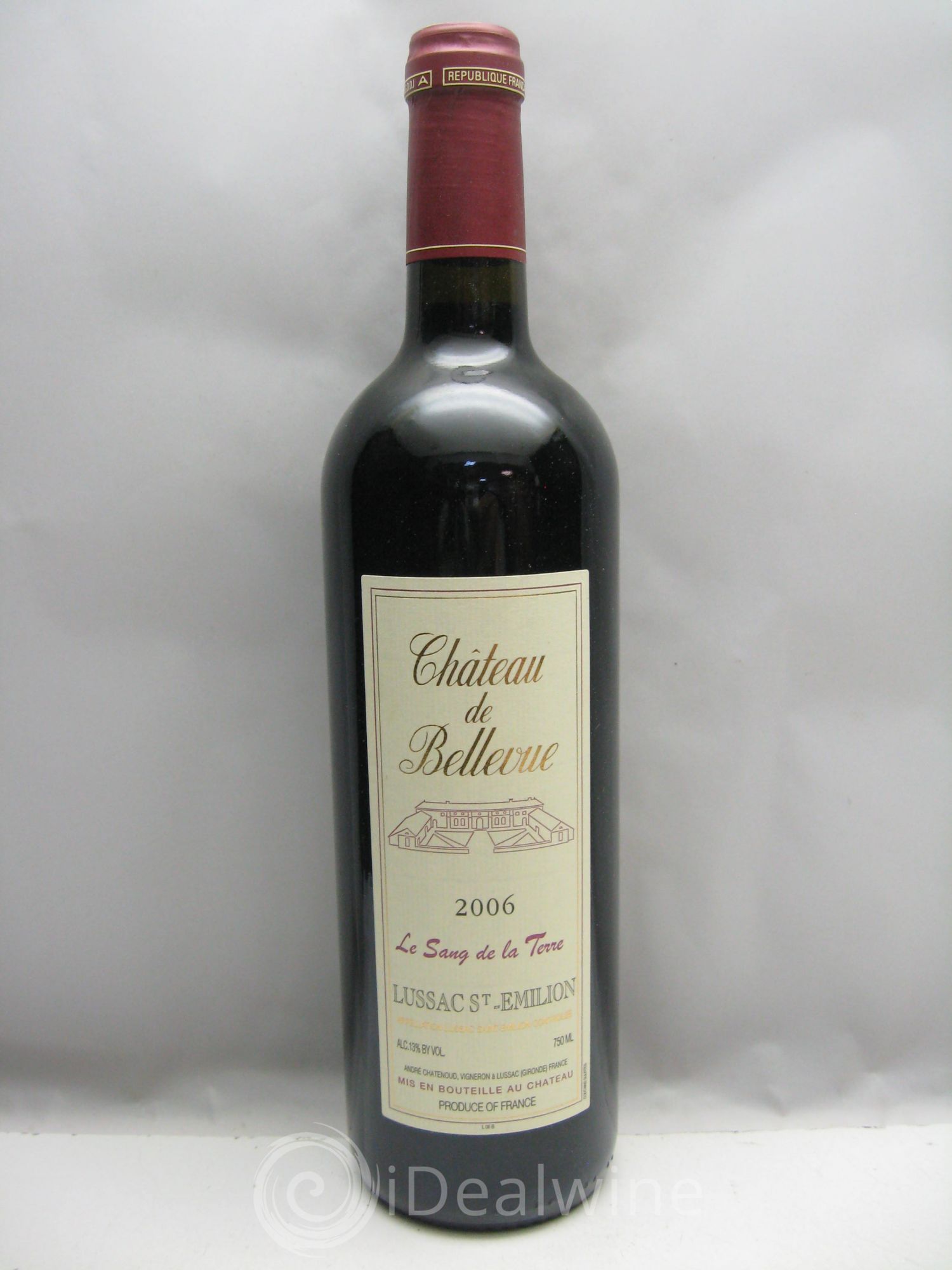 Bordeaux Château de Bellevue Sang de la Terre Lussac St Emilion (sans prix de réserve) 2006 - Posten von 1 Flasche - 0