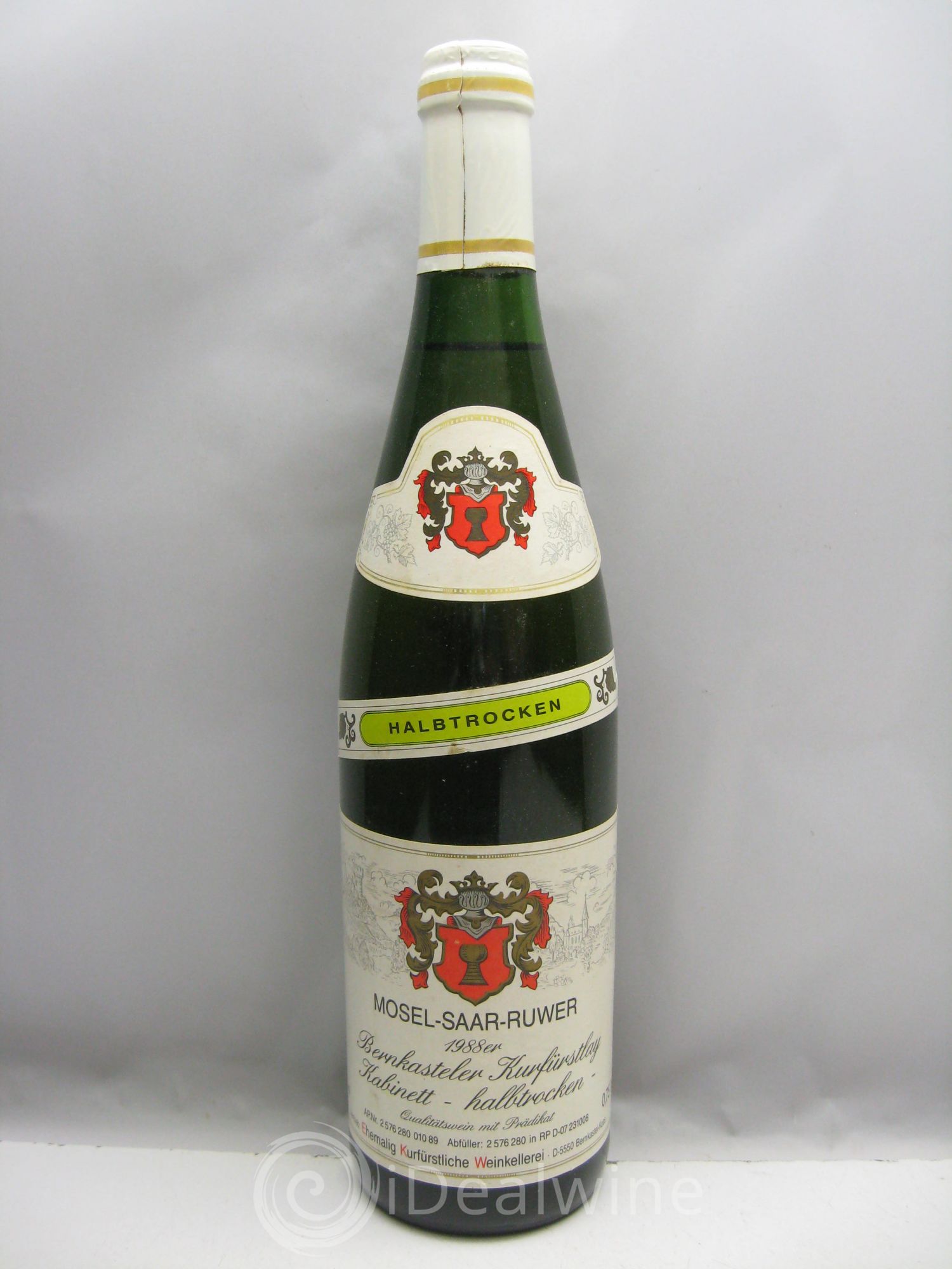 Allemagne Mosel Saar Ruwer Bernkasteler Kurfürstenberg Kabinett (sans prix de réserve) 1988 - Posten von 1 Flasche - 0