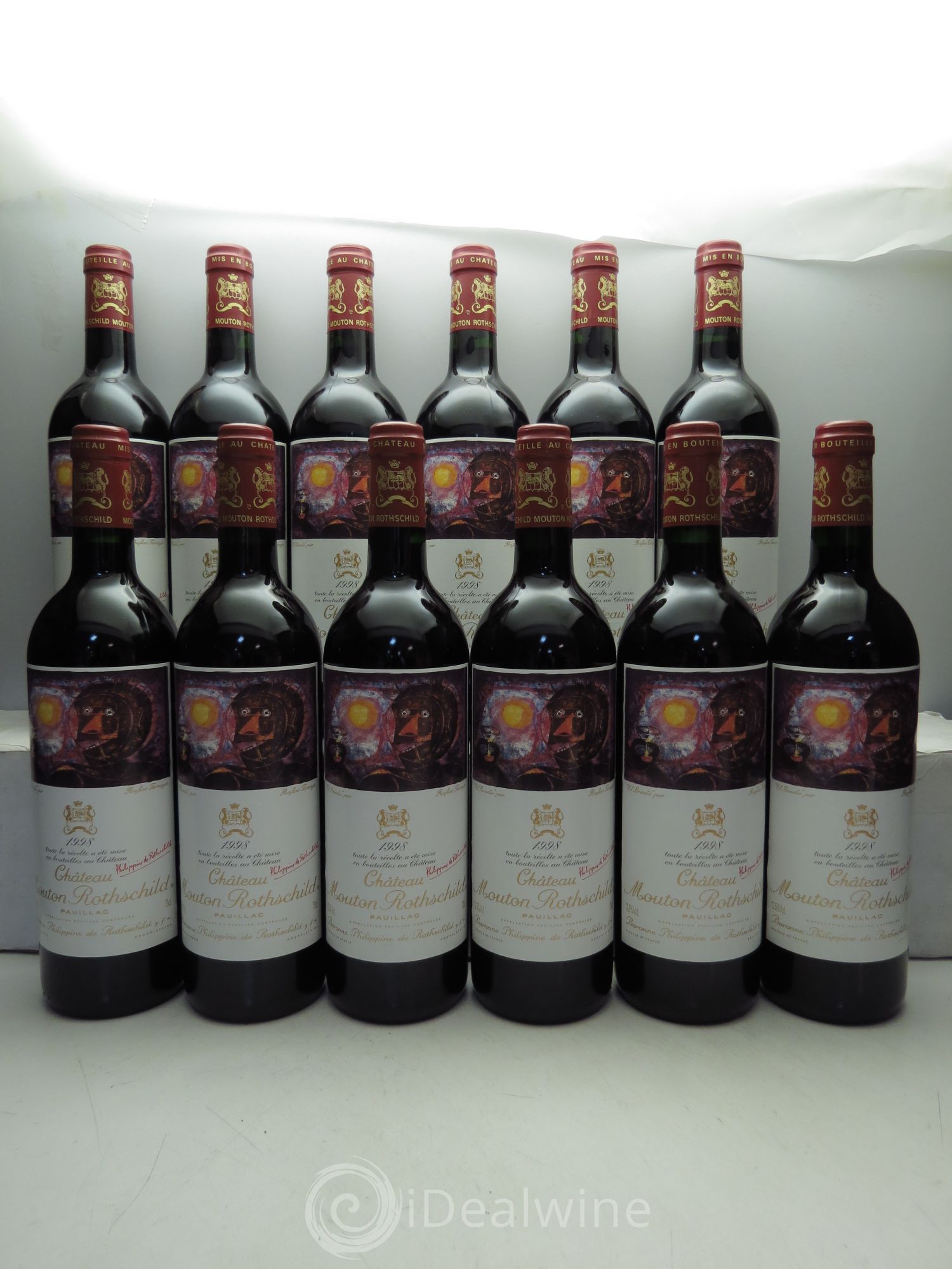 Château Mouton Rothschild 1er Grand Cru Classé 1998 - Lot de 12 bouteilles - 0