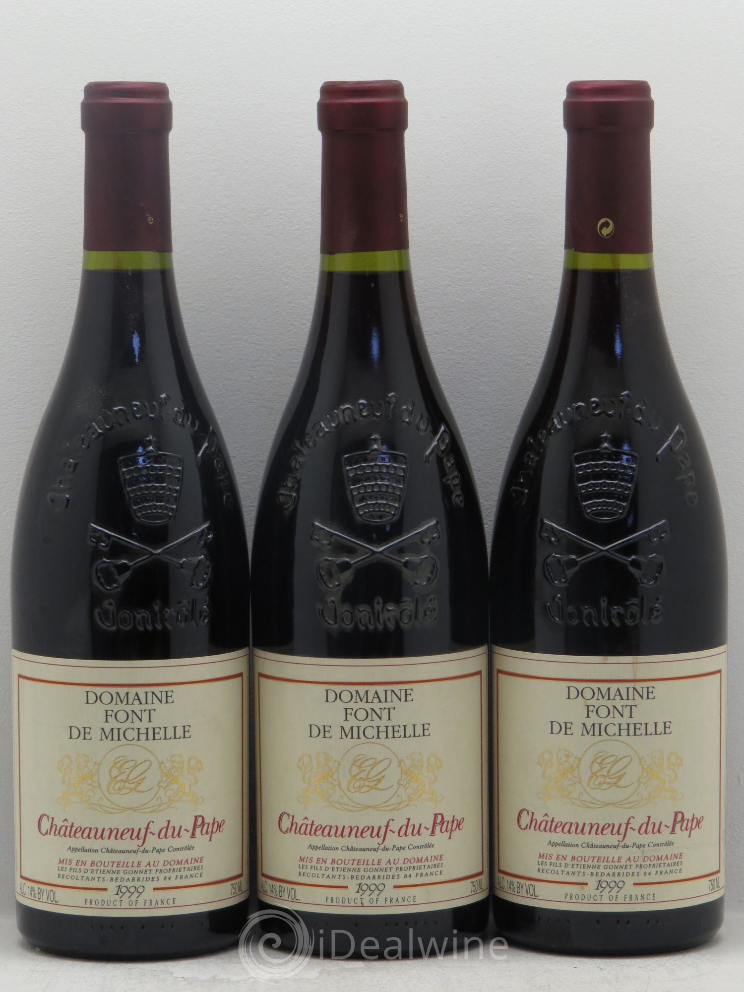 Châteauneuf-du-Pape Domaine Font de Michelle Famille Gonnet (sans prix de reserve) 1999 - Lot de 3 bouteilles - 0