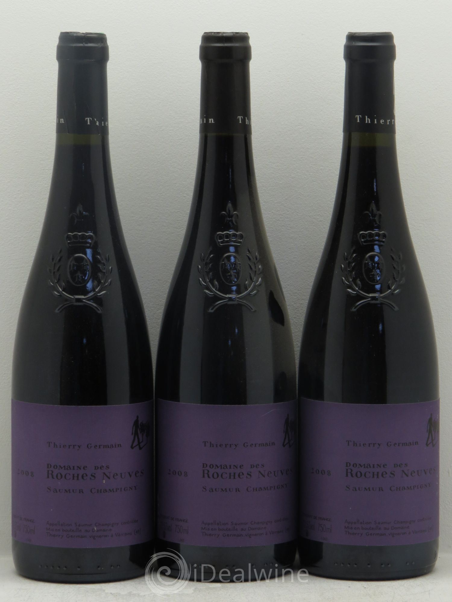 Saumur-Champigny Domaine des Roches Neuves - Thierry Germain (sans prix de réserve) 2008 - Lot de 3 bouteilles - 0