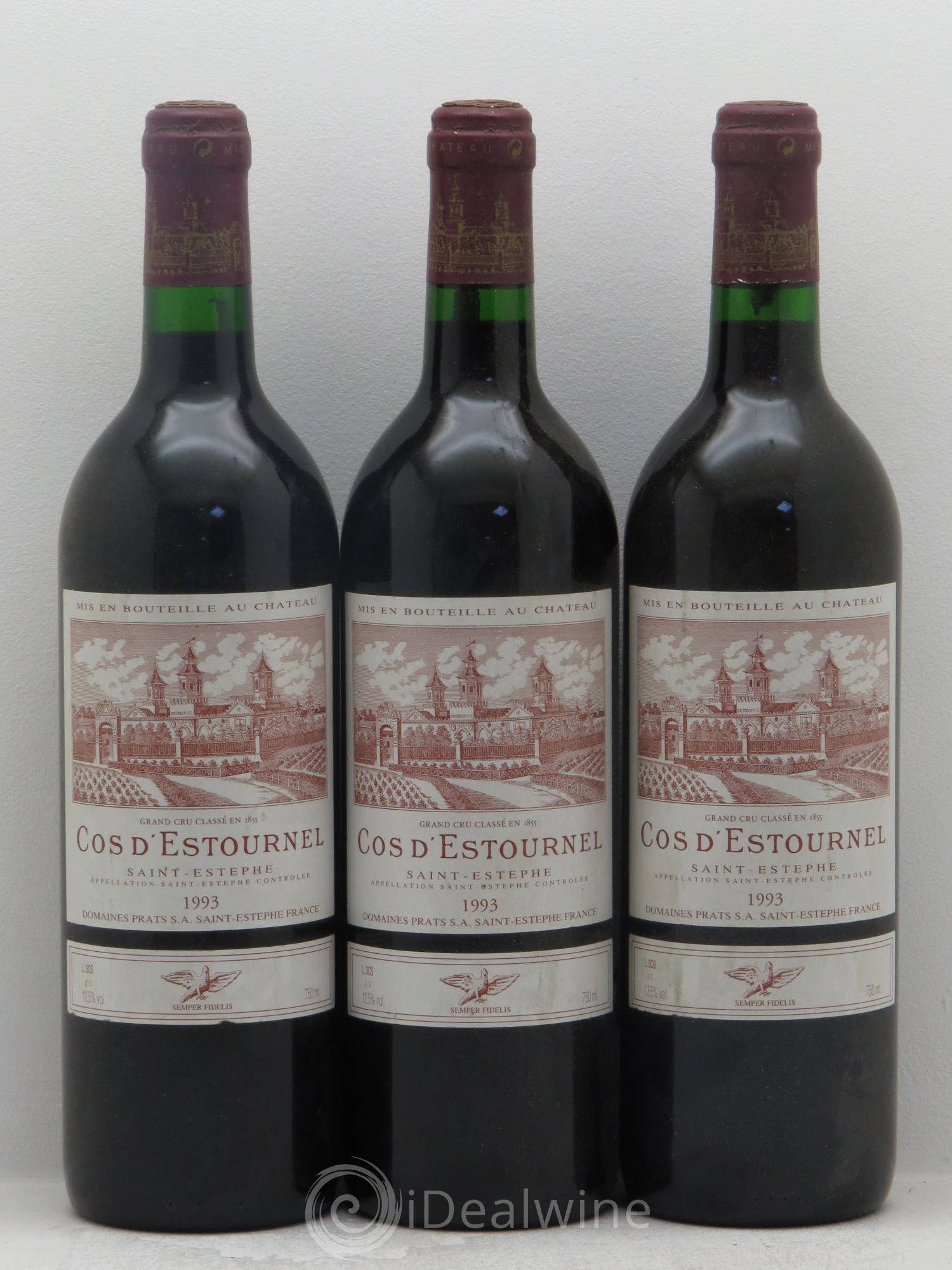 Cos d'Estournel 2ème Grand Cru Classé (sans prix de réserve) 1993 - Lot de 3 bouteilles - 0