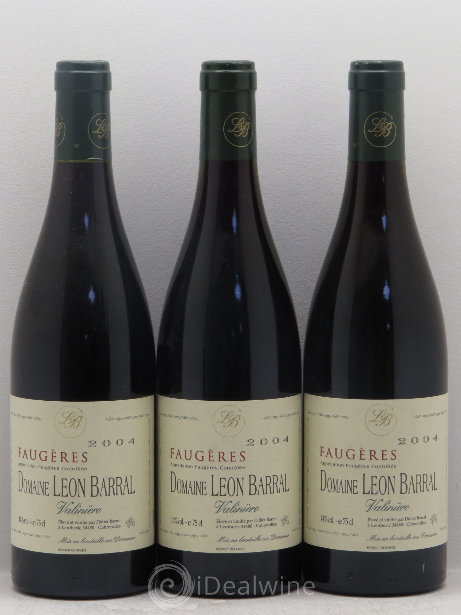 Faugères Valinière Domaine Léon Barral (sans prix de réserve) 2004 - Lot de 3 bouteilles - 0