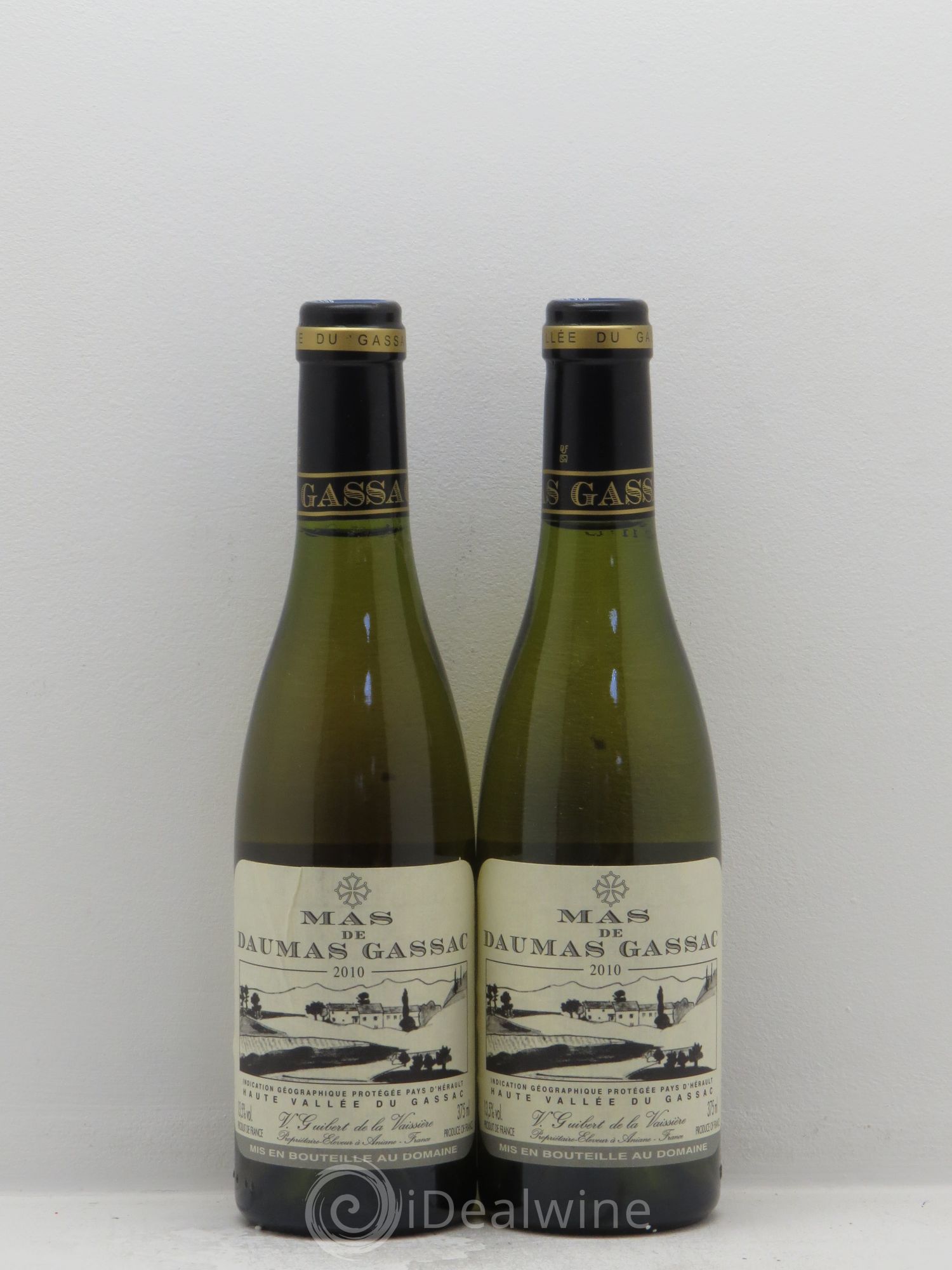 Saint-Guilhem-le-Désert - Cité d'Aniane Mas Daumas Gassac Famille Guibert de La Vaissière (sans prix de réserve) 2010 - Lot de 2 demi bouteilles - 0