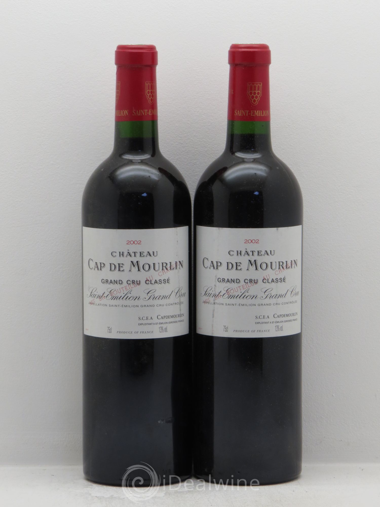Château Cap de Mourlin Grand Cru Classé (sans prix de réserve) 2002 - Lot de 2 bouteilles - 0