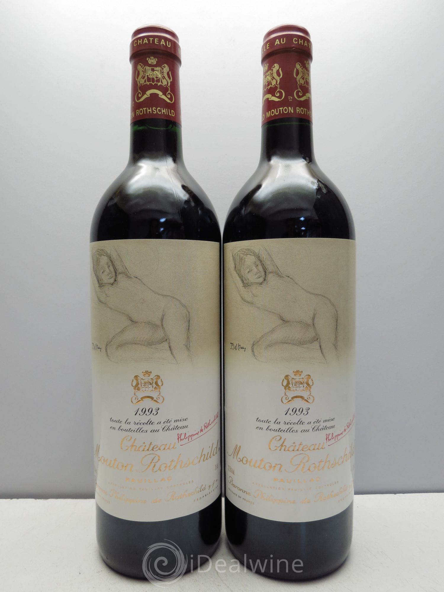 Château Mouton Rothschild 1er Grand Cru Classé 1993 - Lot de 2 bouteilles - 0
