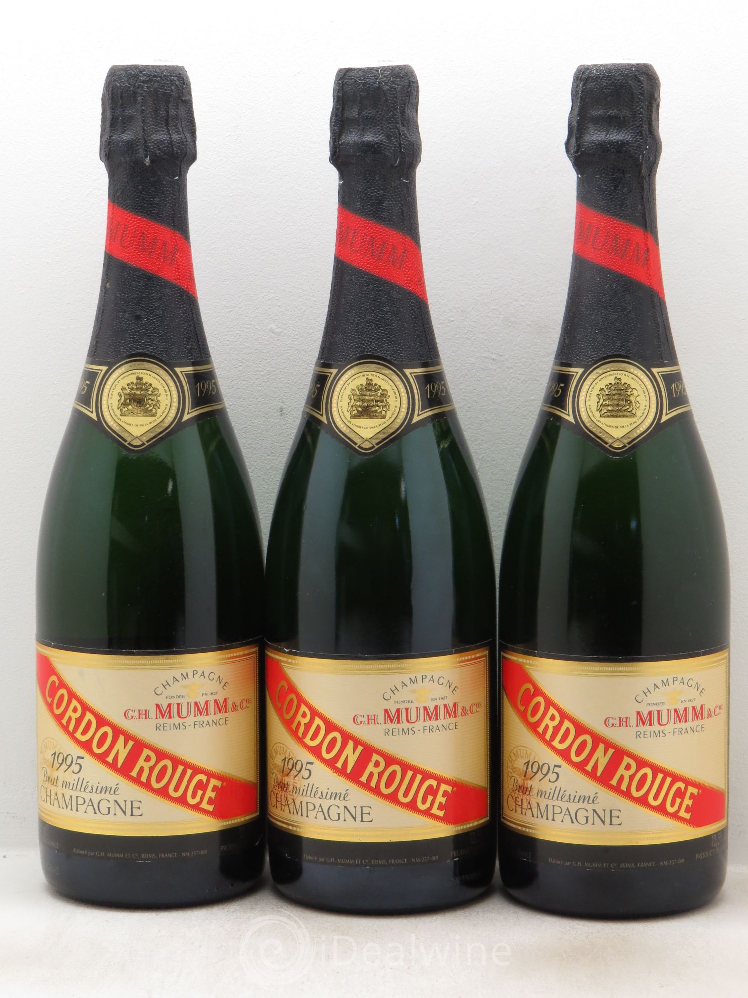 Champagne Mumm Cordon Rouge (sans prix de réserve) 1995 - Lot de 3 bouteilles - 0