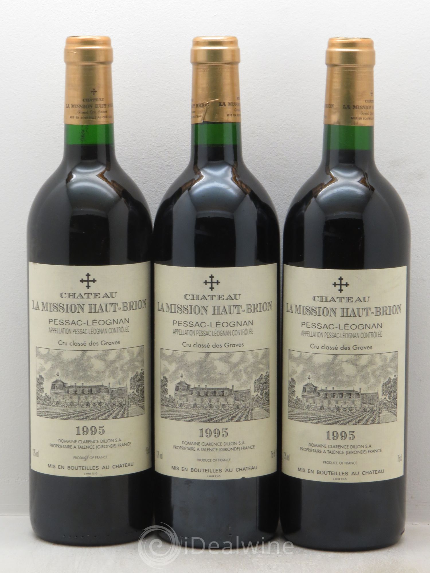 Château la Mission Haut-Brion Cru Classé de Graves 1995 - Lot de 3 bouteilles - 0