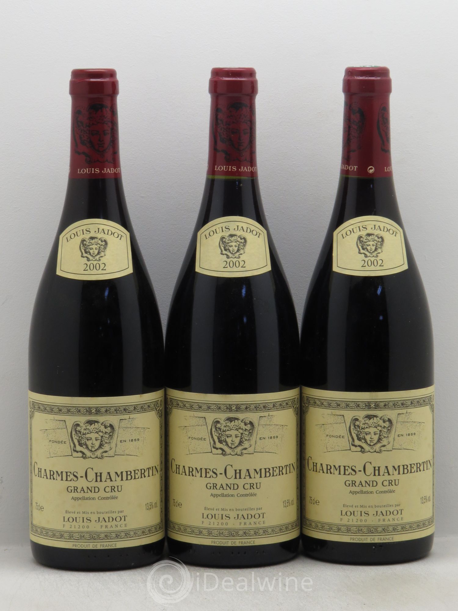 Charmes-Chambertin Grand Cru Maison Louis Jadot 2002 - Lot de 3 bouteilles - 0