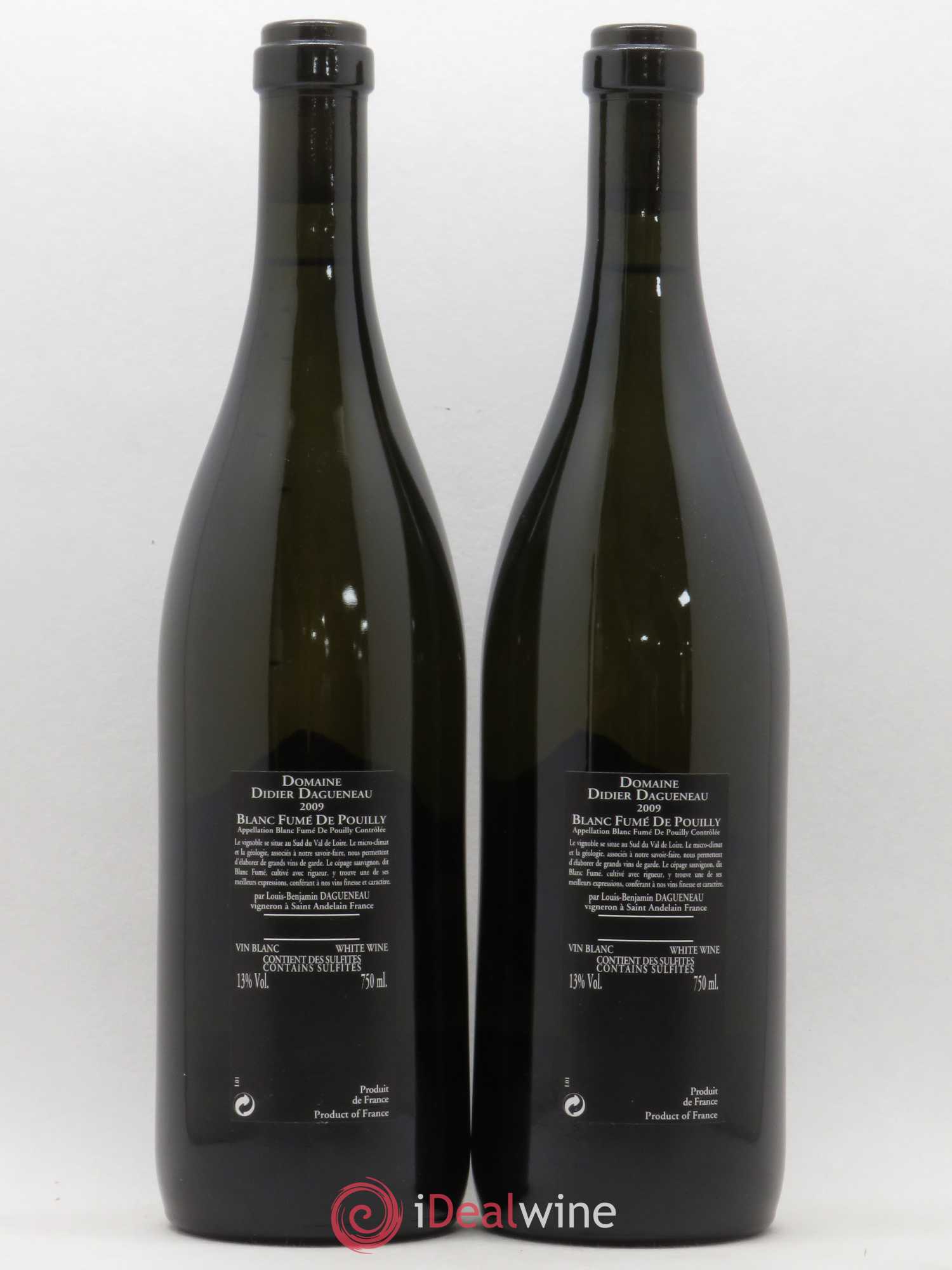 Vin de France (anciennement Pouilly-Fumé) Silex Dagueneau (Domaine Didier - Louis-Benjamin) 2009 - Lot de 2 bouteilles - 1