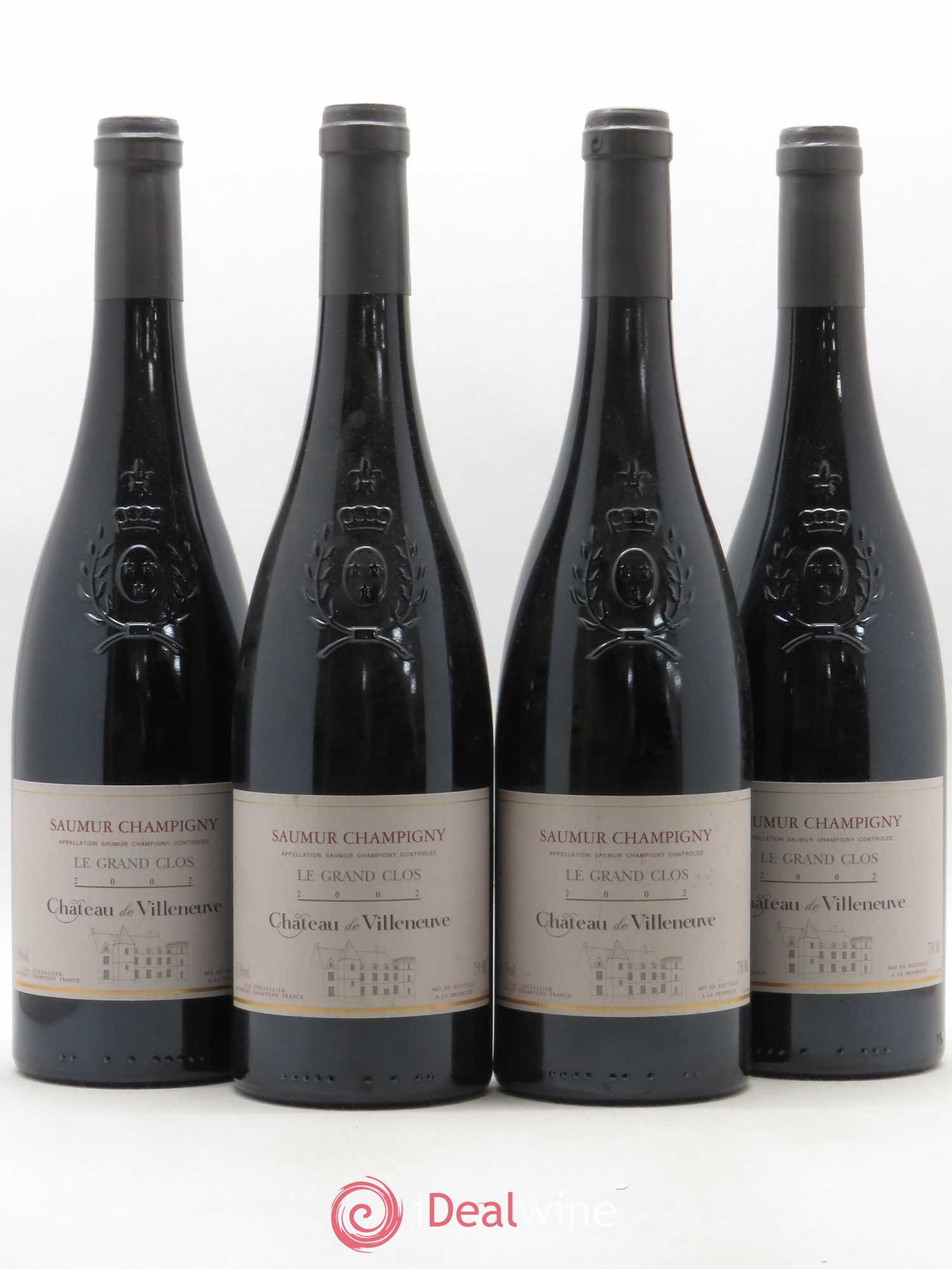 Saumur-Champigny Le Grand Clos Château de Villeneuve 2002 - Lot de 4 bouteilles - 0