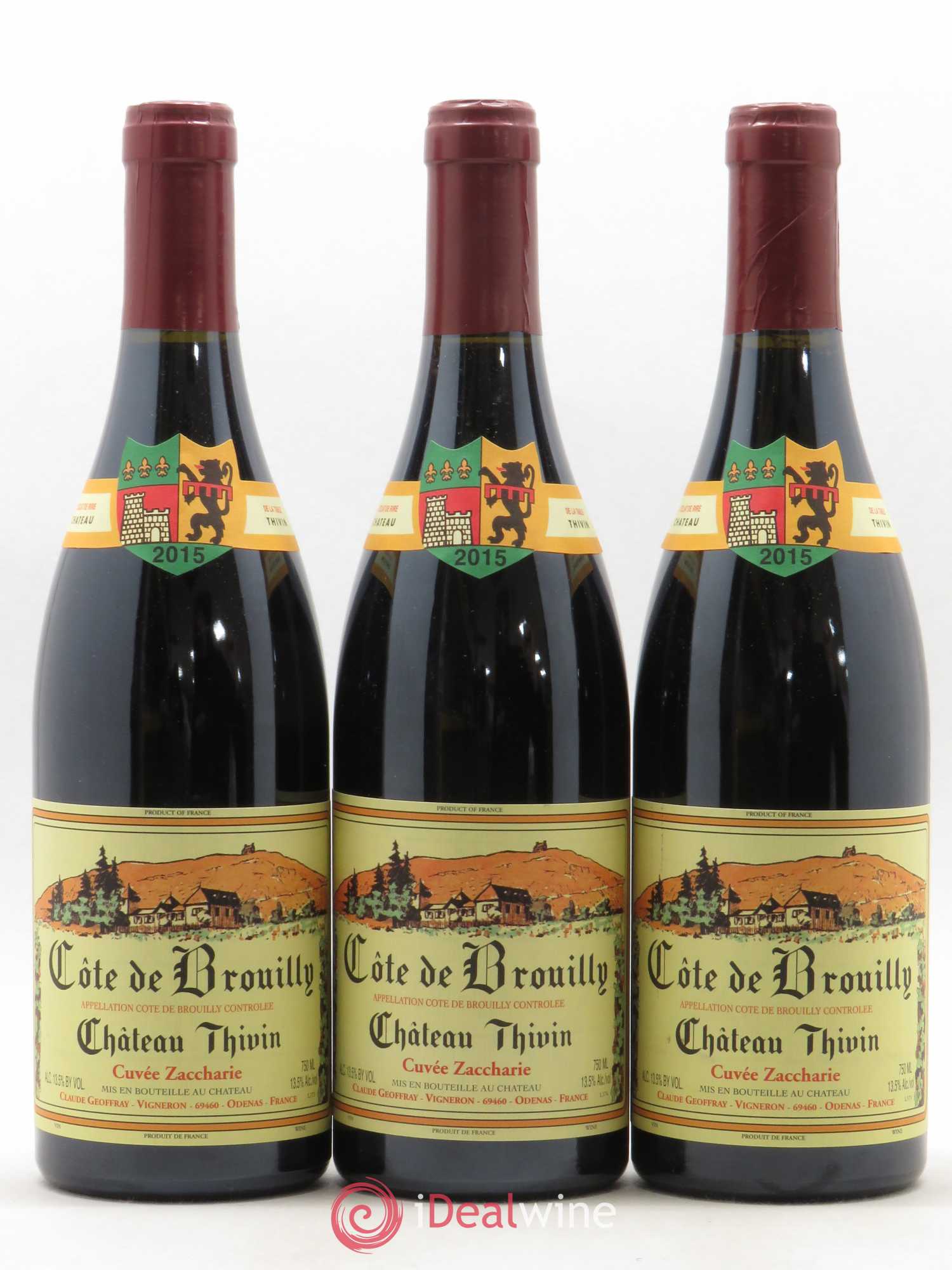 Côte de Brouilly Cuvée Zaccharie Château Thivin 2015 - Lot de 3 bouteilles - 0