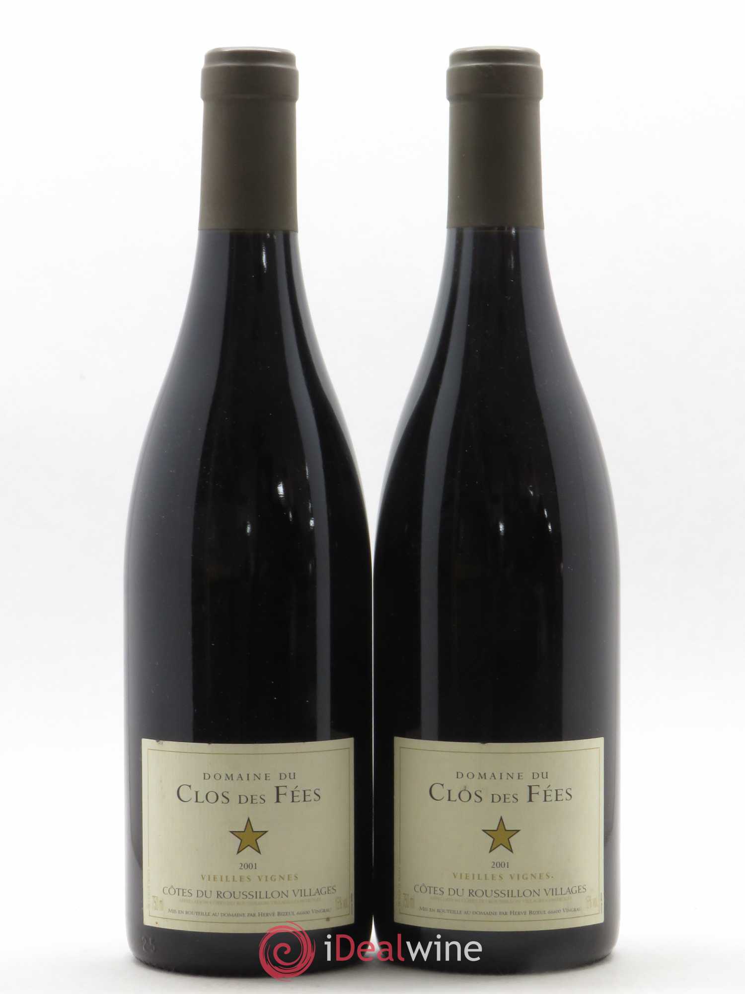 Côtes du Roussillon Villages Clos des Fées Vieilles vignes Hervé Bizeul 2001 - Lot de 2 bouteilles - 0