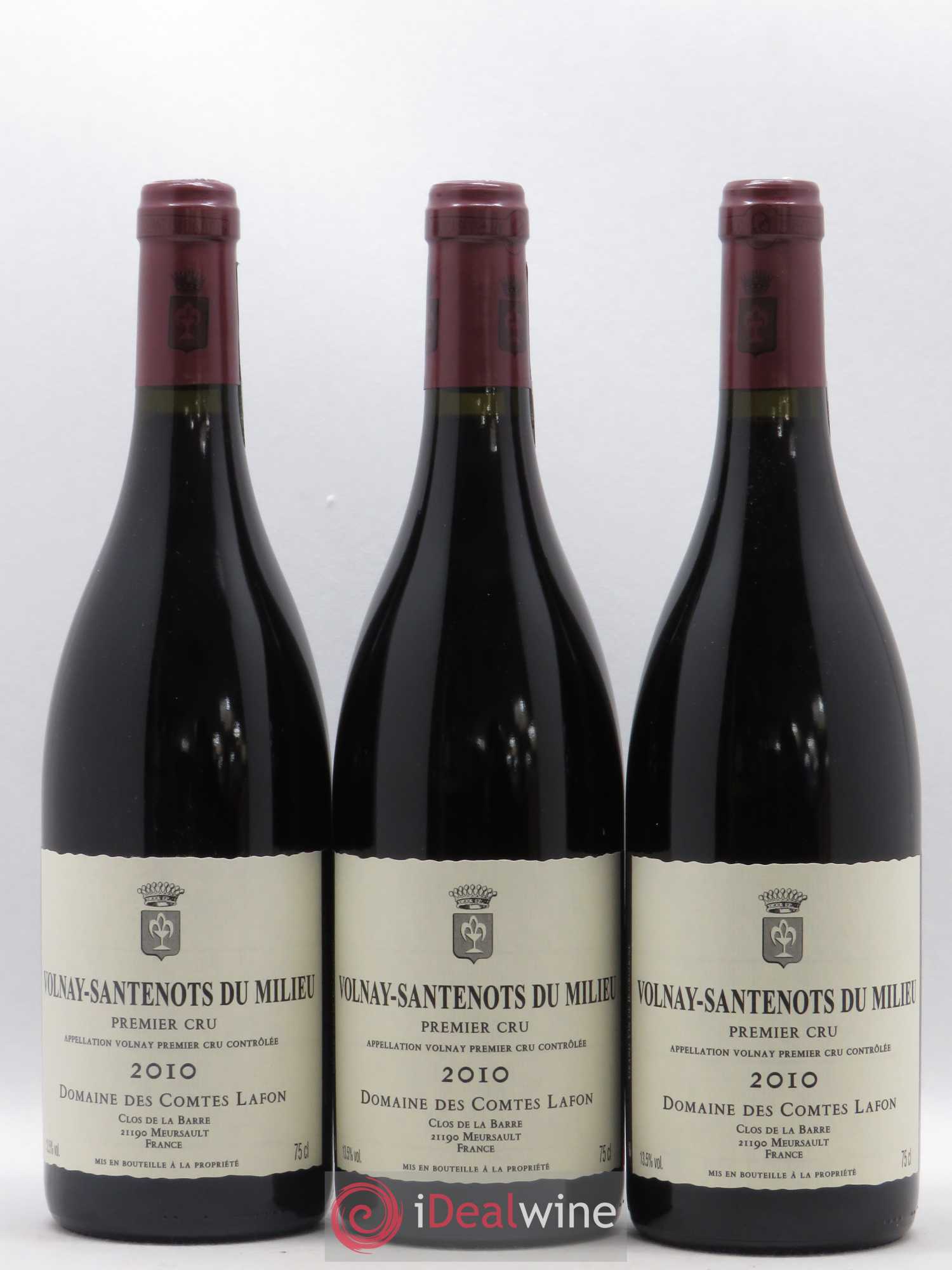 Volnay 1er Cru Santenots du Milieu Comtes Lafon (Domaine des) 2010 - Lot de 3 bouteilles - 0