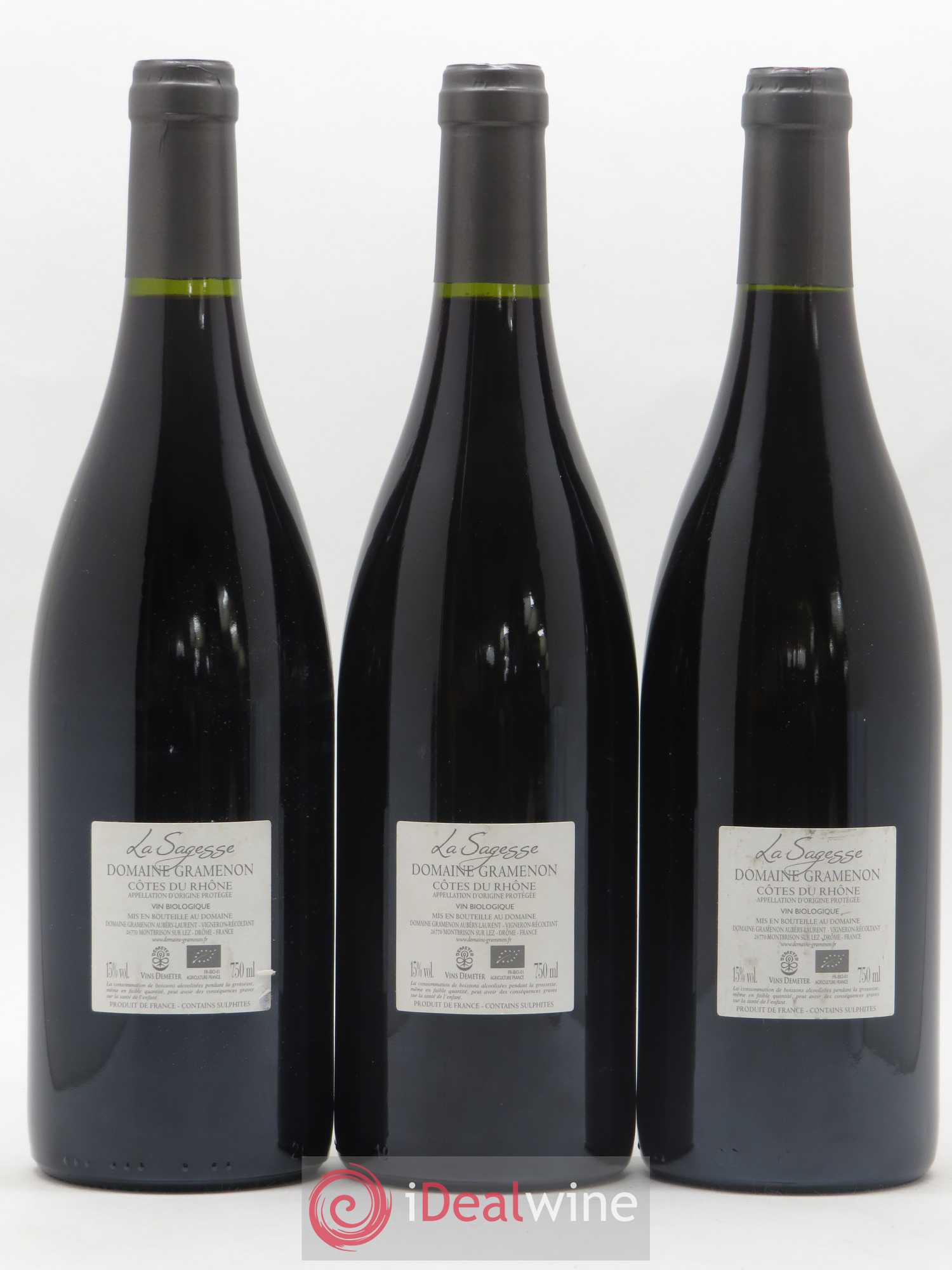 Côtes-du-Rhône La Sagesse Gramenon (Domaine) 2017 - Lot de 3 bouteilles - 1