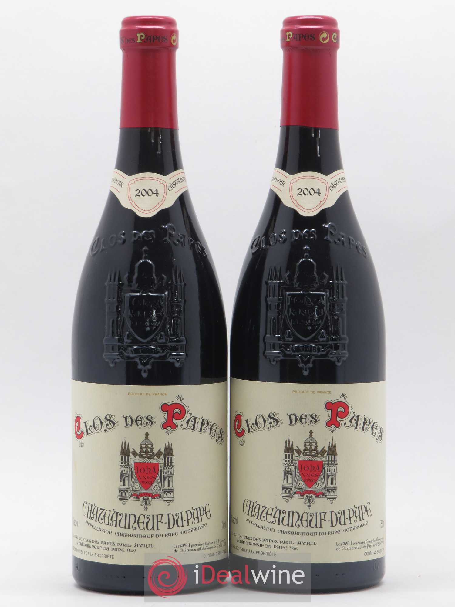 Châteauneuf-du-Pape Clos des Papes - Paul Avril 2004 - Lot de 2 bouteilles - 0
