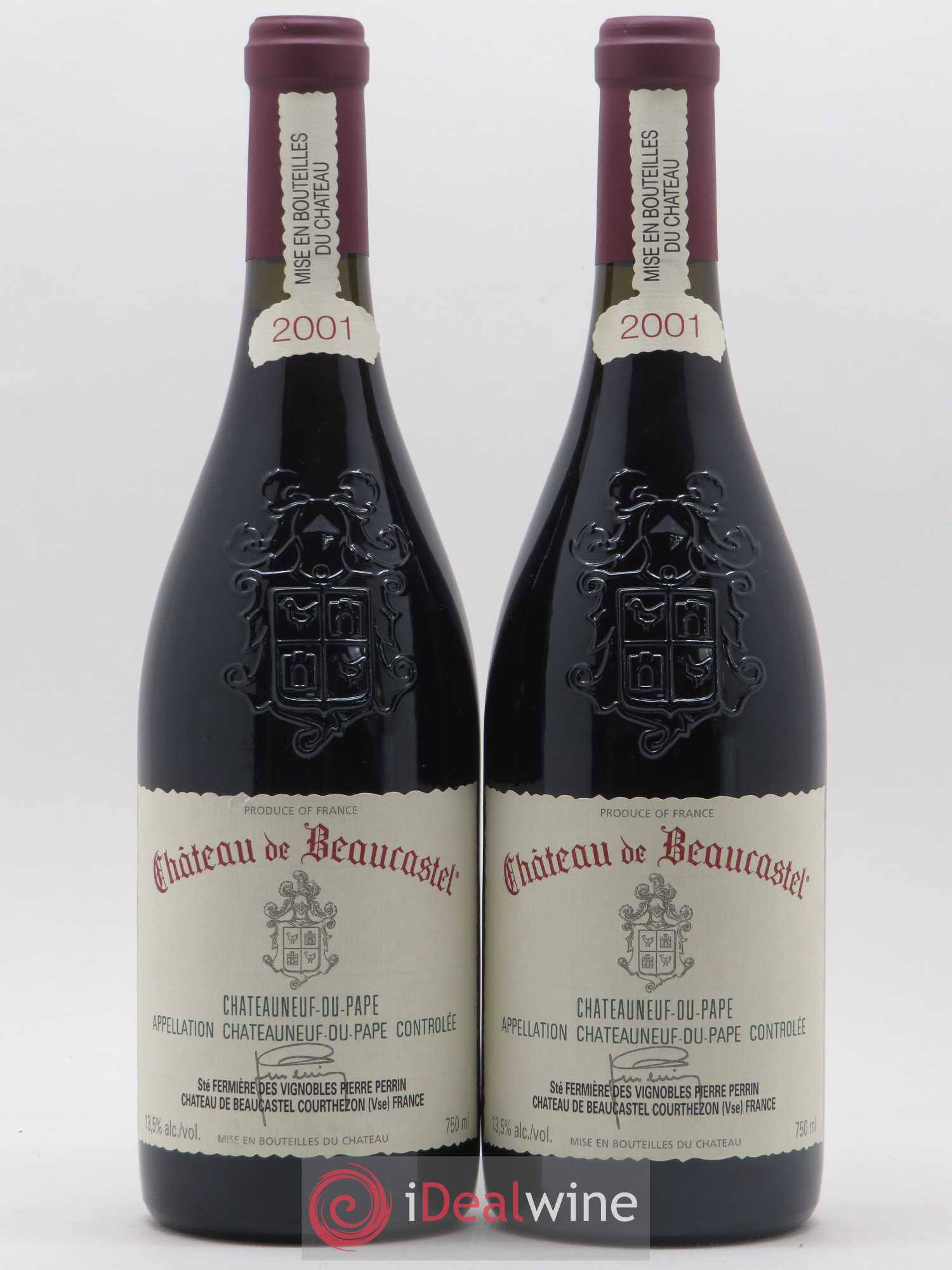 Châteauneuf-du-Pape Château de Beaucastel Famille Perrin 2001 - Lot de 2 bouteilles - 0