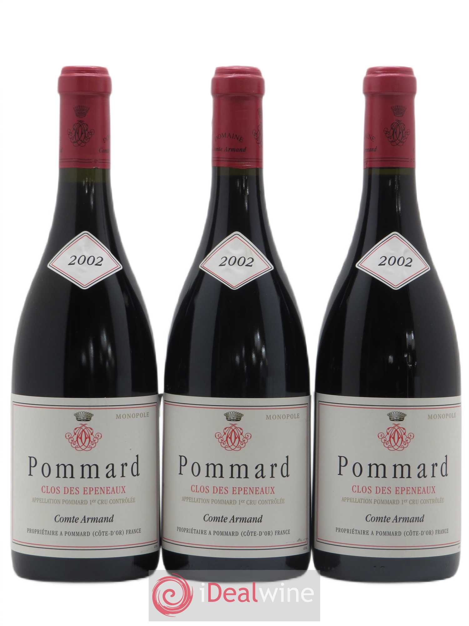 Pommard 1er Cru Clos des Epeneaux Comte Armand 2002 - Lot de 3 bouteilles - 0