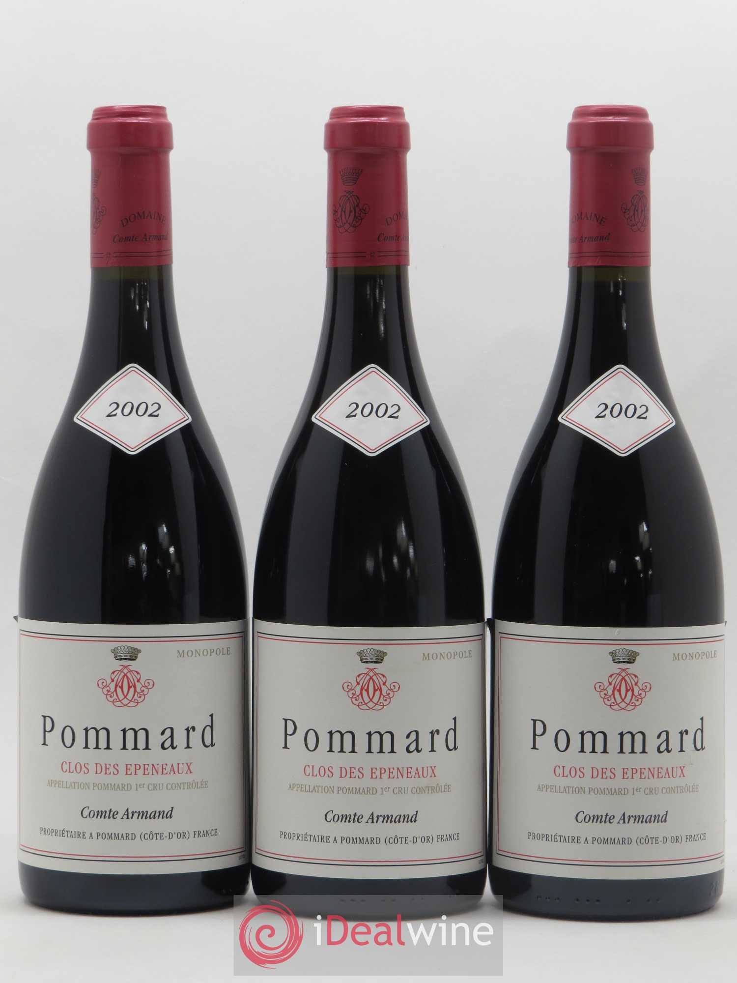 Pommard 1er Cru Clos des Epeneaux Comte Armand 2002 - Lot de 3 bouteilles - 0