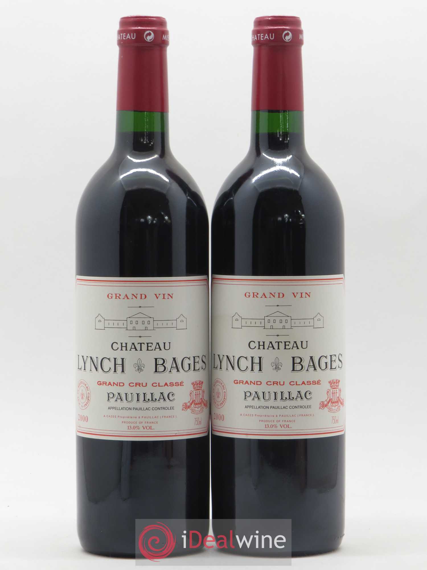 Château Lynch Bages 5ème Grand Cru Classé 2000 - Lot de 2 bouteilles - 0