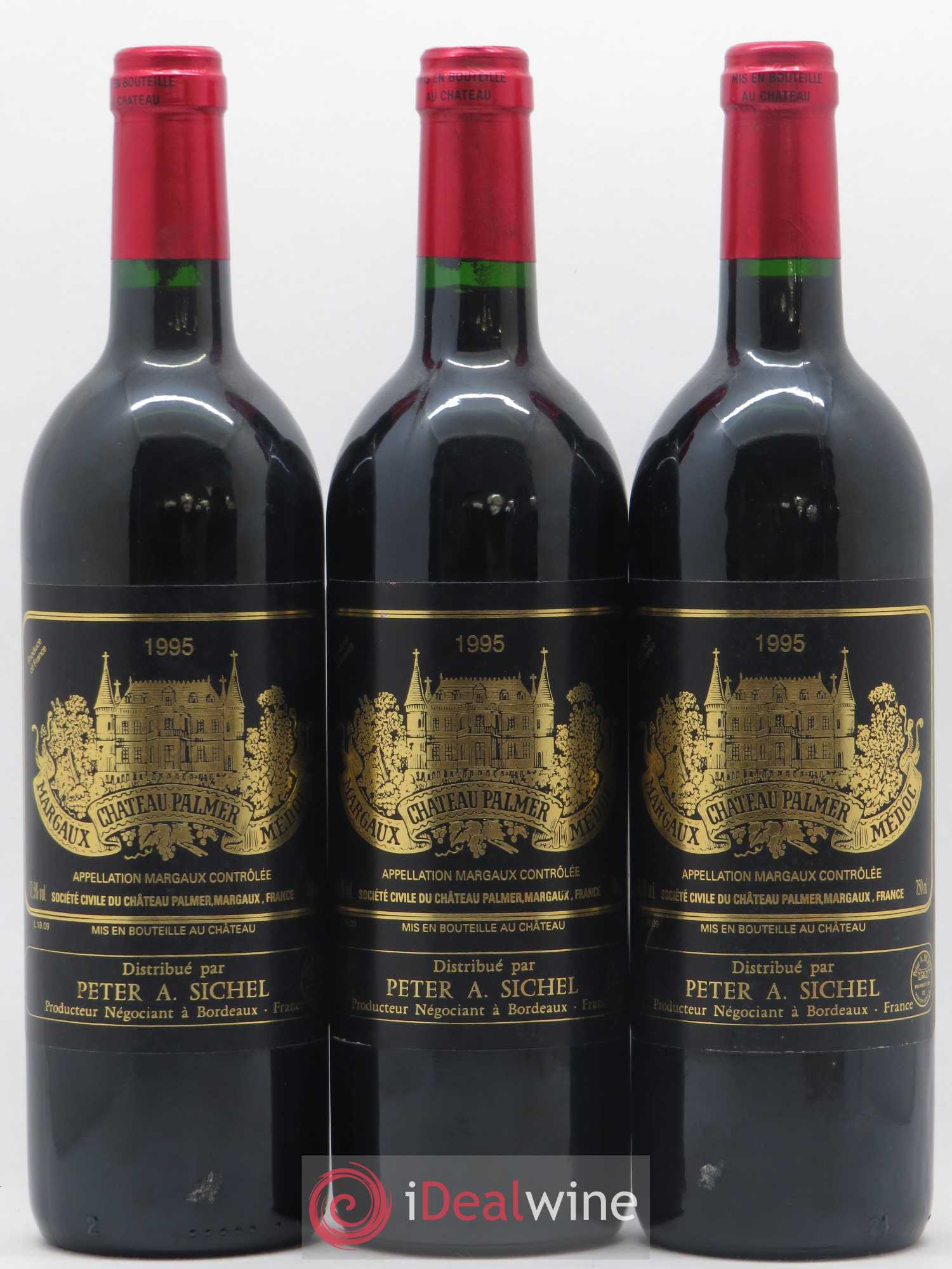 Château Palmer 3ème Grand Cru Classé 1995 - Lot de 3 bouteilles - 0