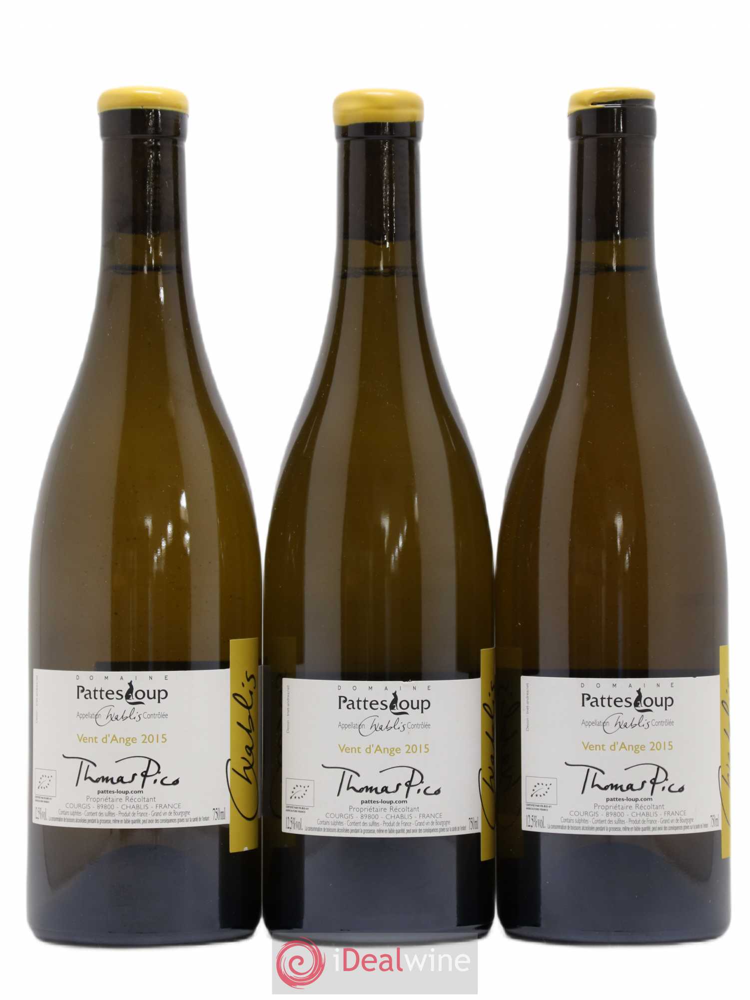 Chablis Vent d'Ange Pattes Loup (Domaine) 2015 - Lot de 3 bouteilles - 1