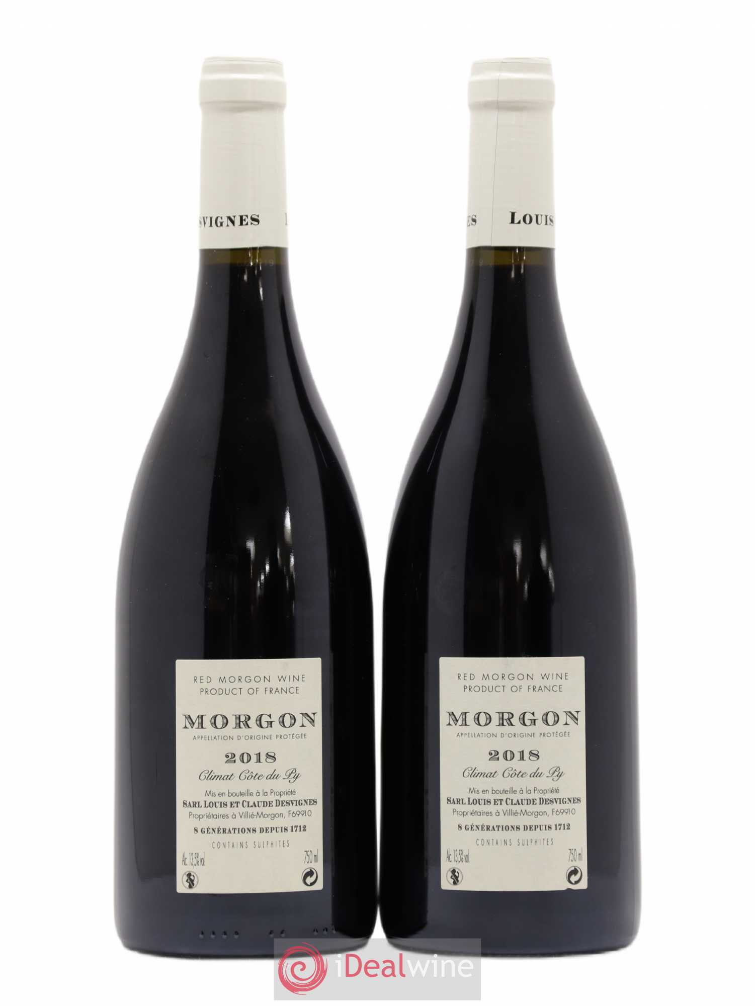 Morgon Côte de Py Javernières Louis-Claude Desvignes 2018 - Lot de 2 bouteilles - 1
