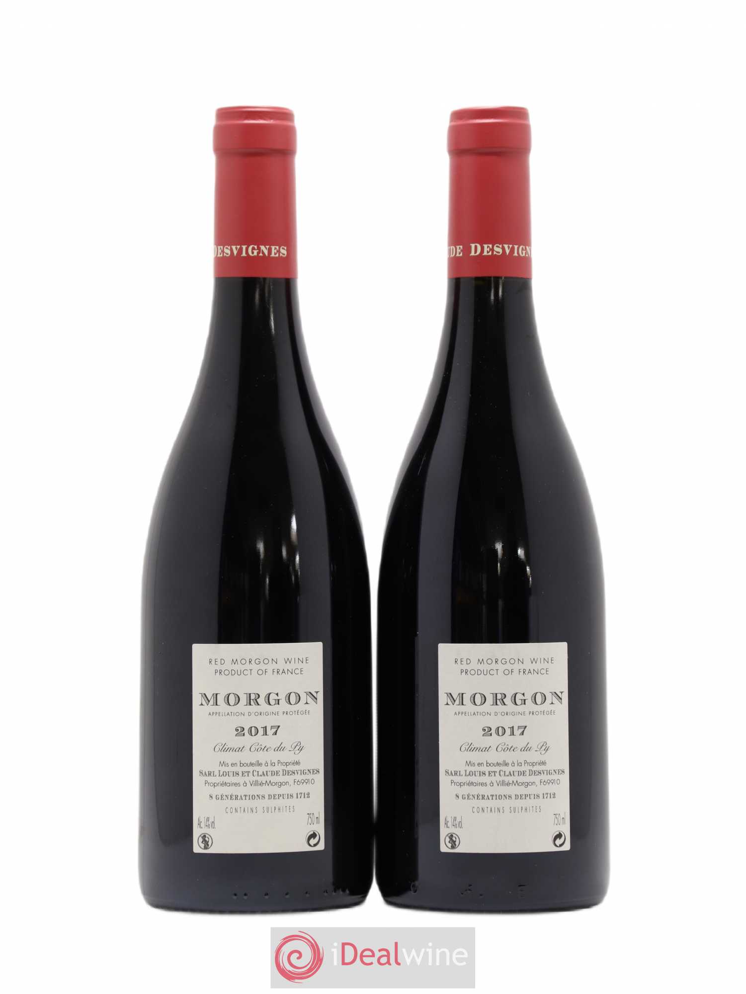 Morgon Côte du Py Louis-Claude Desvignes 2017 - Lot de 2 bouteilles - 1