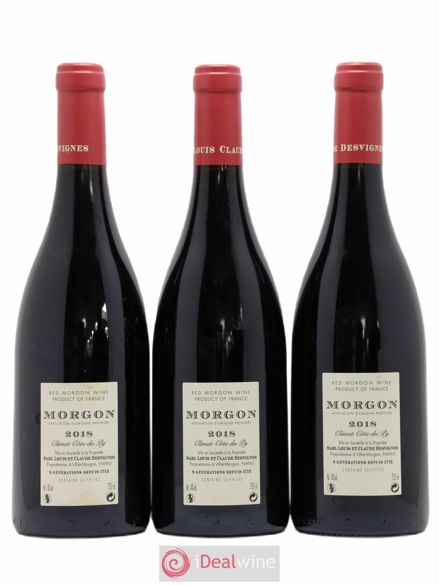 Morgon Côte du Py Louis-Claude Desvignes 2018 - Lot de 3 bouteilles - 1