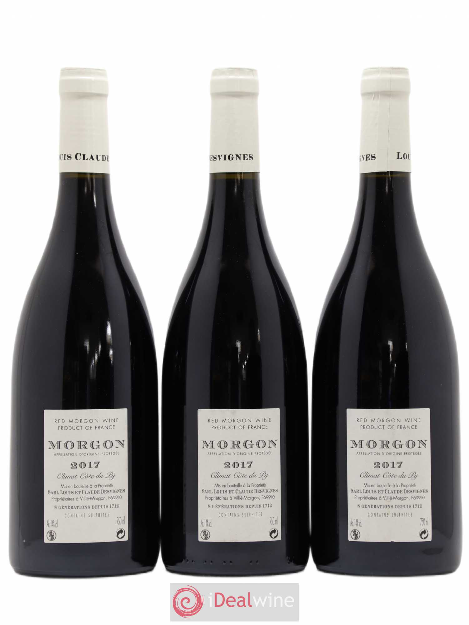 Morgon Côte de Py Javernières Louis-Claude Desvignes 2017 - Lot de 3 bouteilles - 1