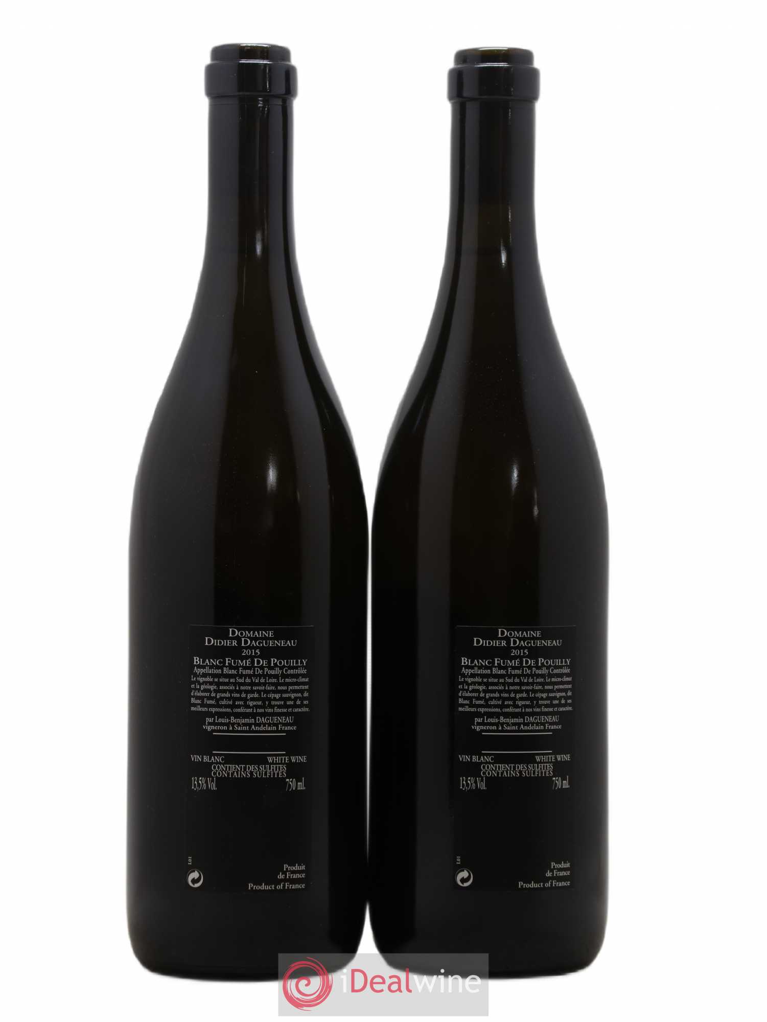 Vin de France (anciennement Pouilly-Fumé) Silex Dagueneau (Domaine Didier - Louis-Benjamin) 2015 - Lot de 2 bouteilles - 1