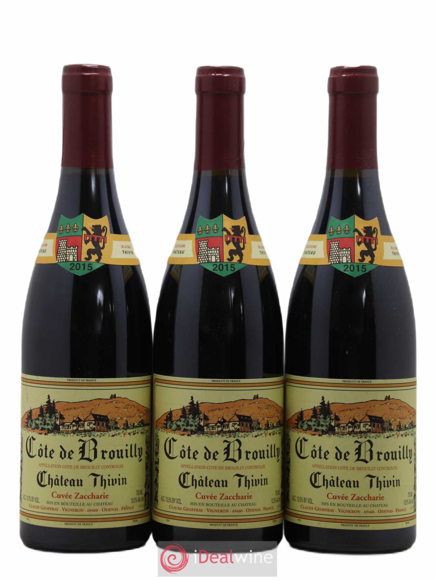 Côte de Brouilly Cuvée Zaccharie Château Thivin 2015 - Lot de 3 bouteilles - 0