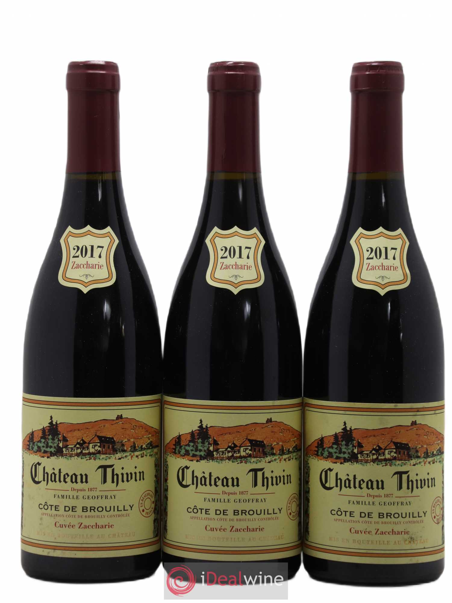 Côte de Brouilly Cuvée Zaccharie Château Thivin 2017 - Lot de 3 bouteilles - 0