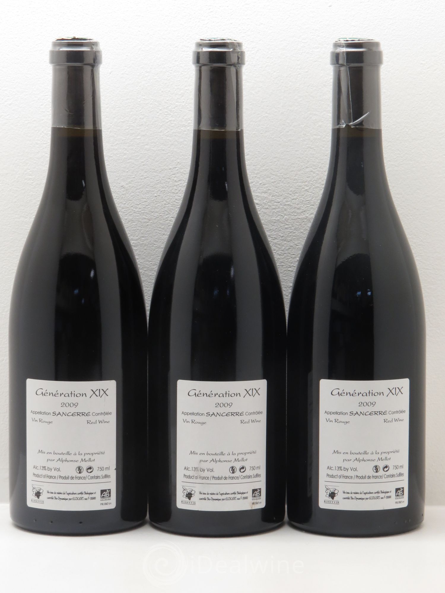 Sancerre Génération XIX Alphonse Mellot 2009 - Lot de 3 bouteilles - 1