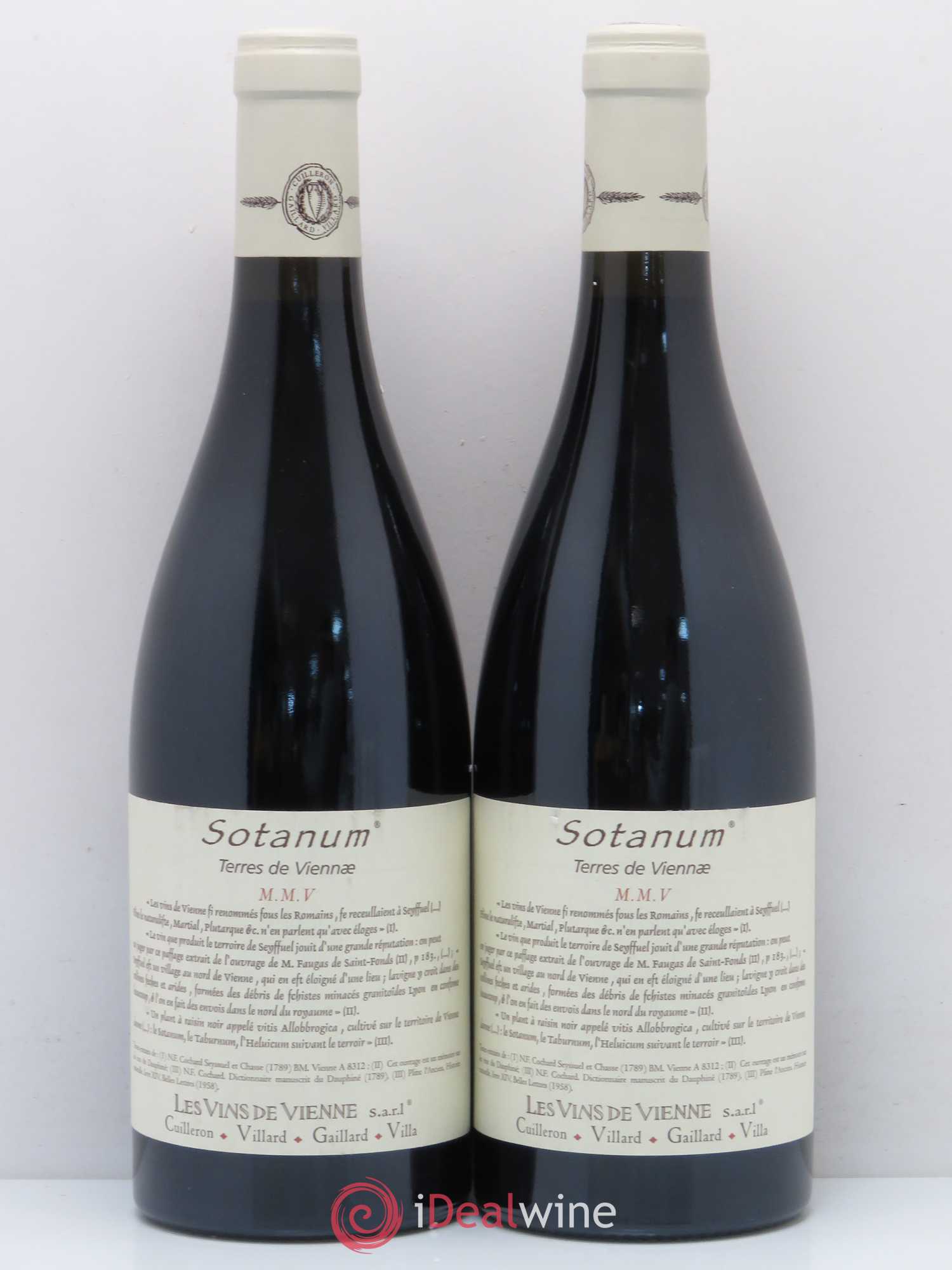 Collines Rhodaniennes Sotanum Les Vins de Vienne 2005 - Lot de 2 bouteilles - 0