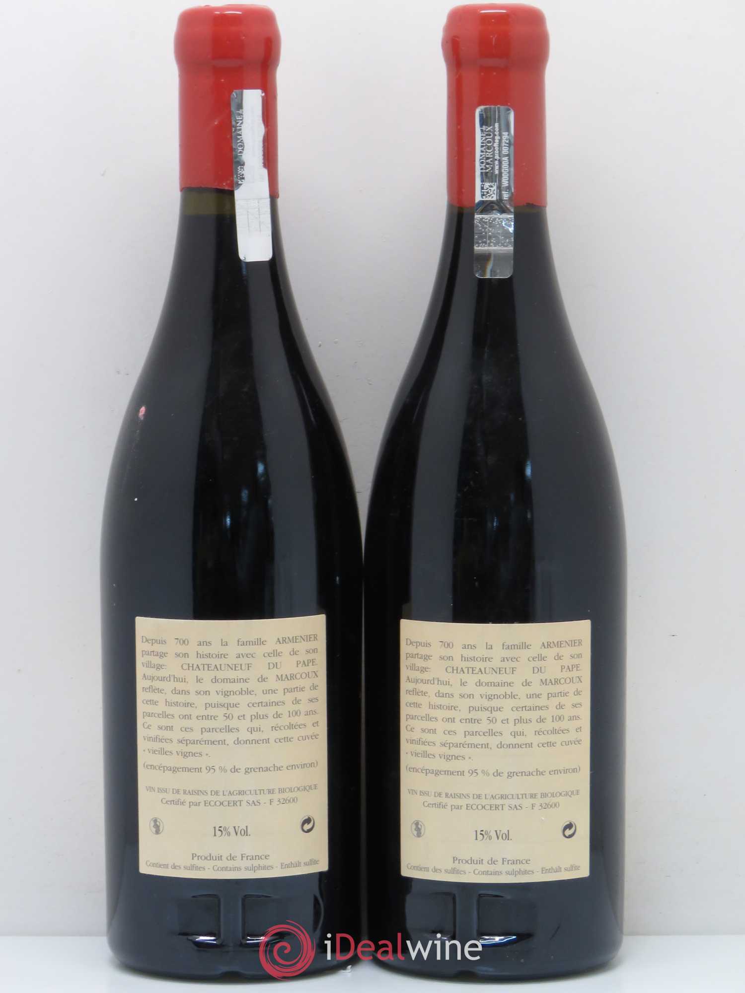 Châteauneuf-du-Pape Vieilles Vignes Marcoux (Domaine de) 2006 - Lot de 2 bouteilles - 1