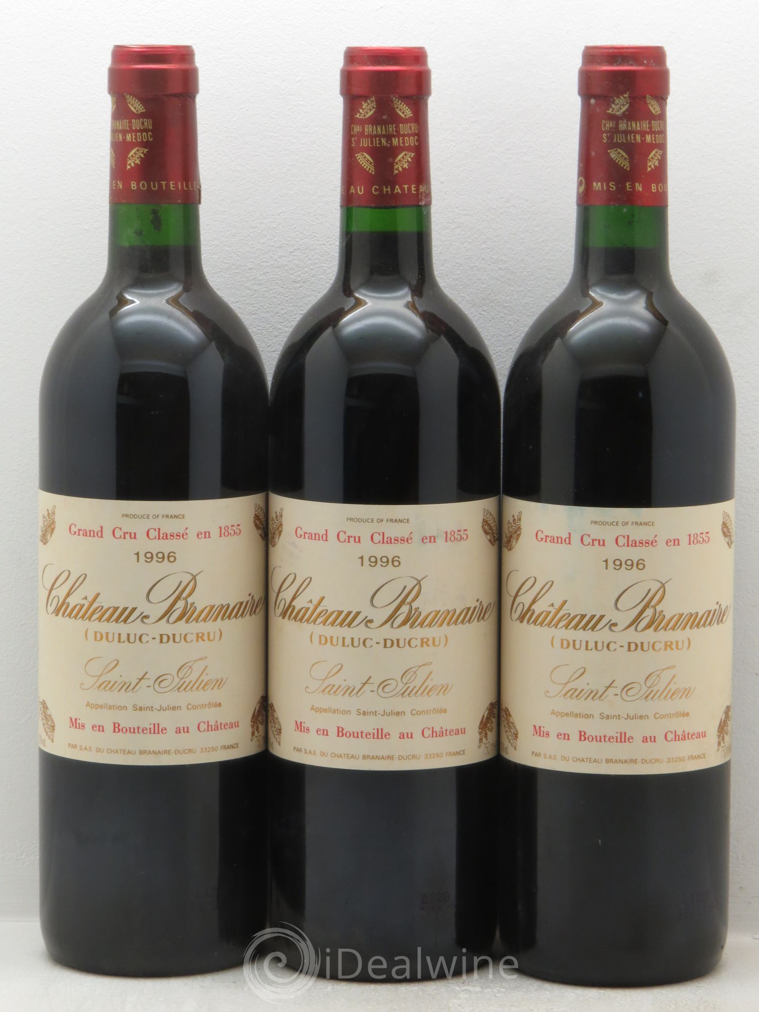 Château Branaire Ducru 4ème Grand Cru Classé 1996 - Lot de 3 bouteilles - 0