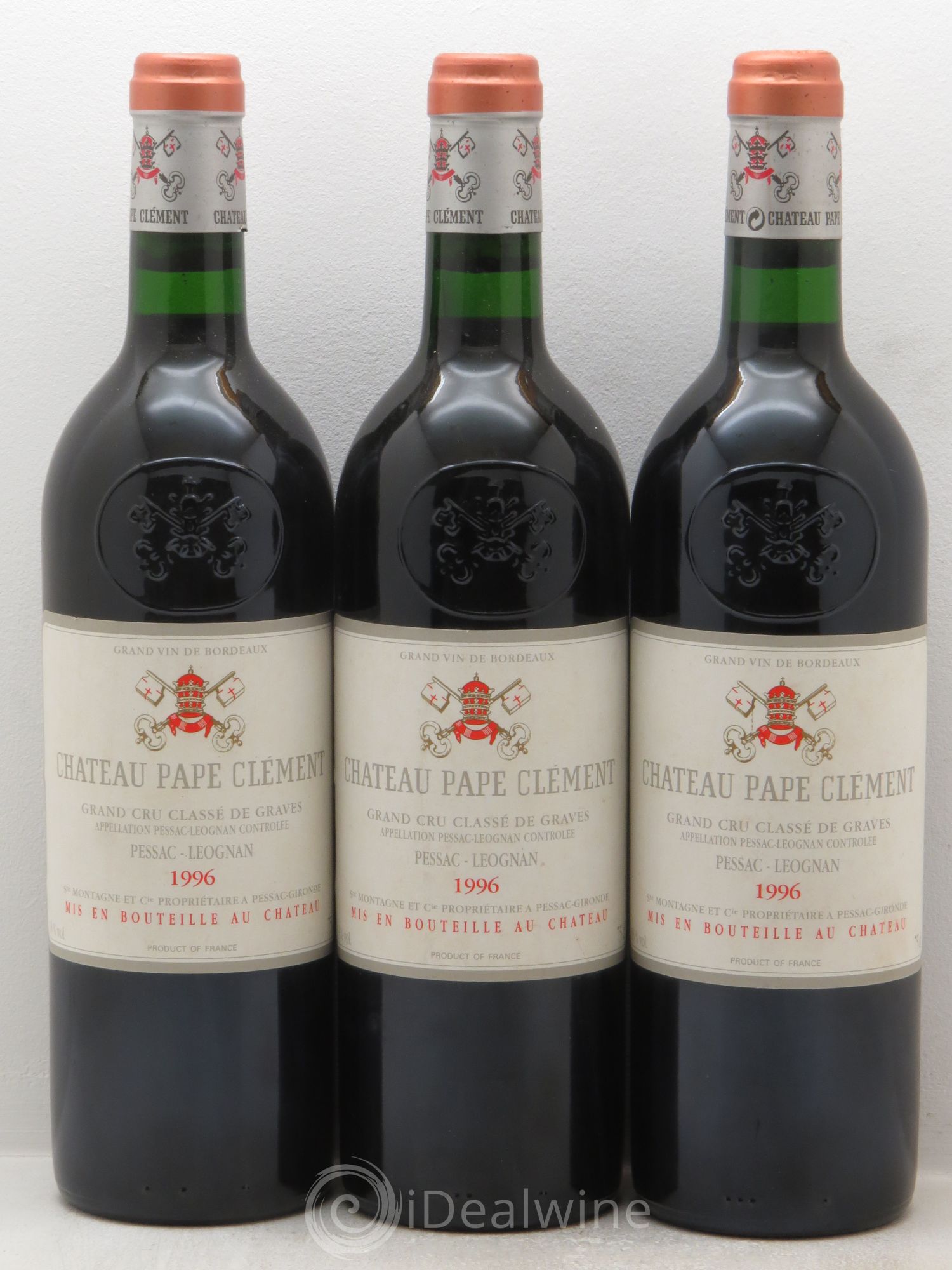 Château Pape Clément Cru Classé de Graves 1996 - Lot de 3 bouteilles - 0