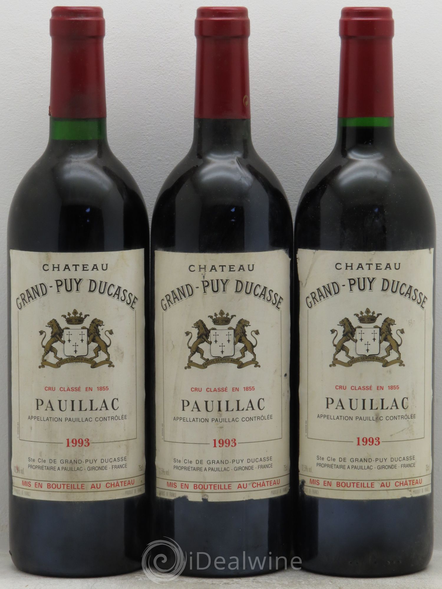 Château Grand Puy Ducasse 5ème Grand Cru Classé 1993 - Lot de 3 bouteilles - 0