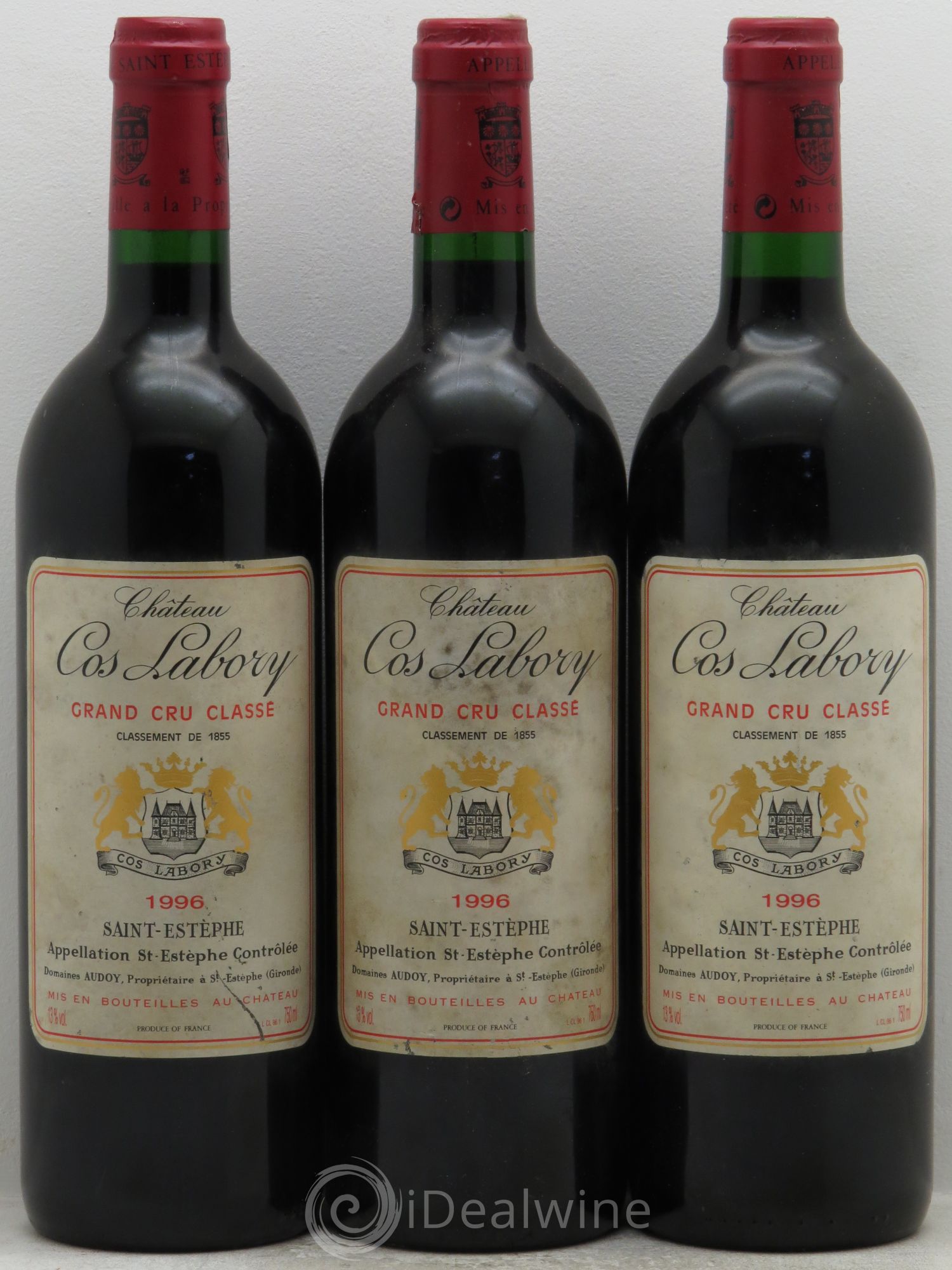 Château Cos Labory 5ème Grand Cru Classé 1996 - Lot de 3 bouteilles - 0