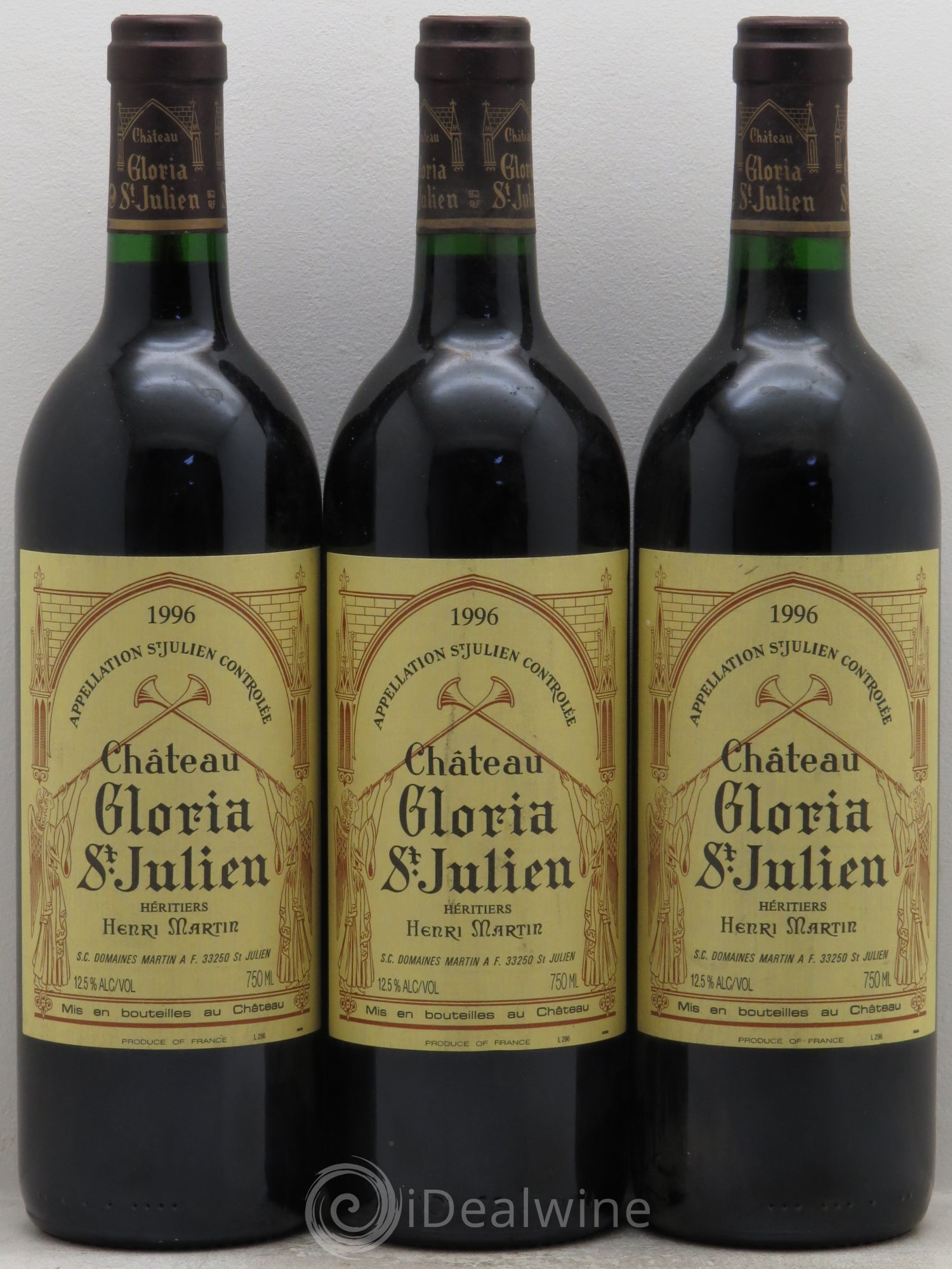 Château Gloria 1996 - Lot de 3 bouteilles - 0