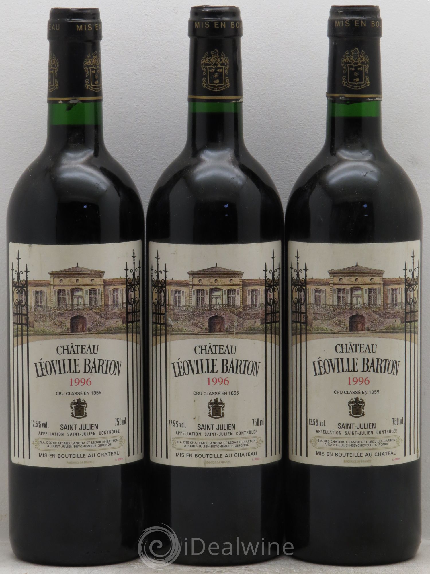 Château Léoville Barton 2ème Grand Cru Classé 1996 - Lot de 3 bouteilles - 0