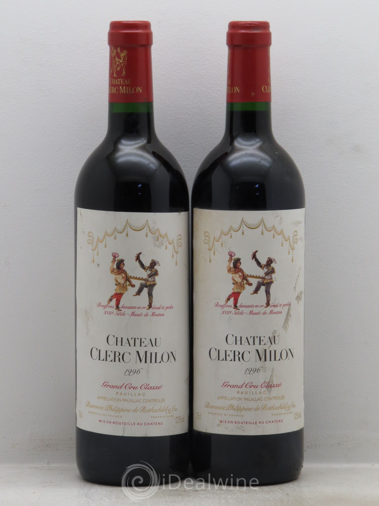 Château Clerc Milon 5ème Grand Cru Classé 1996 - Lot de 2 bouteilles - 0