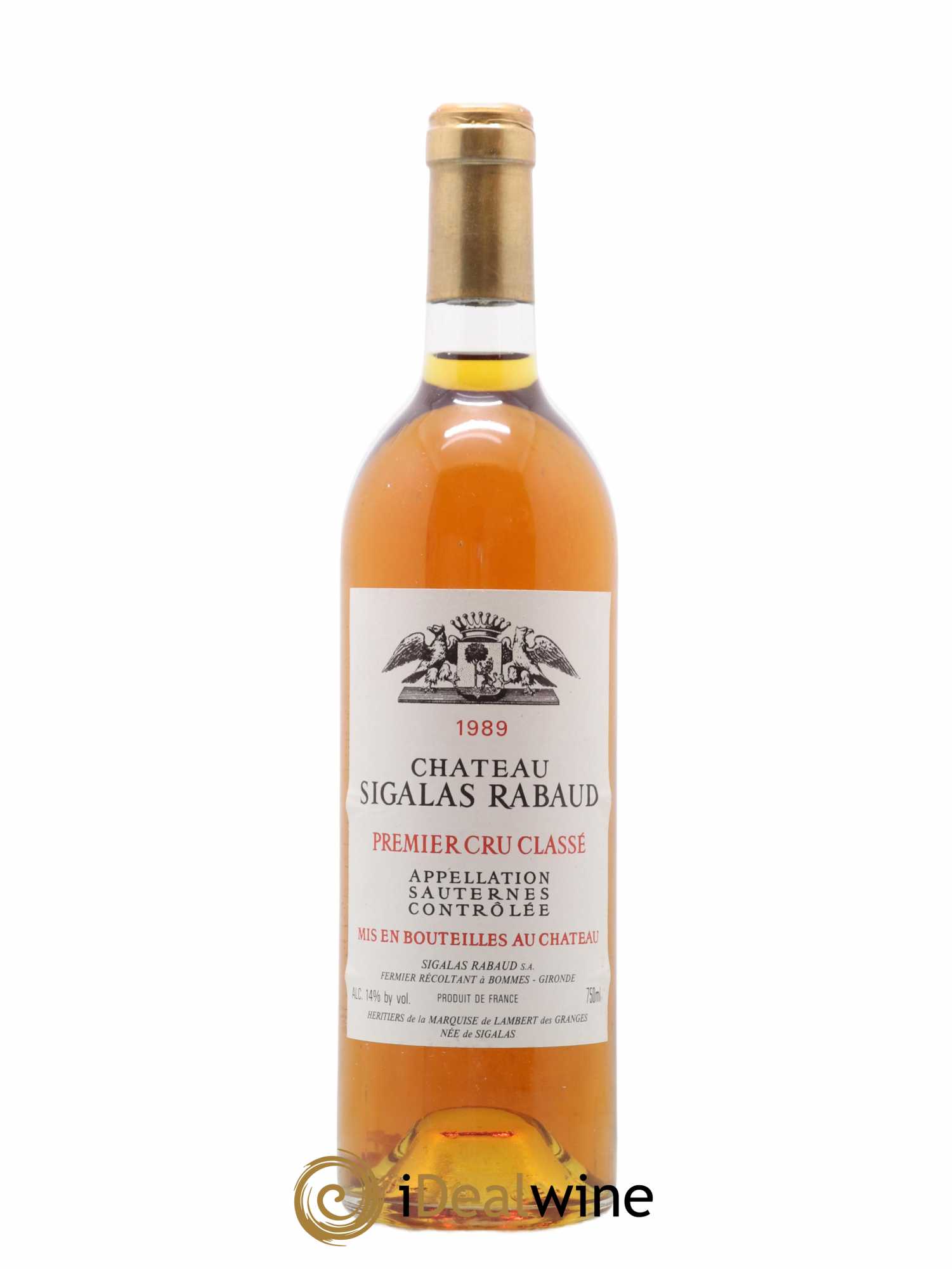 Château Sigalas Rabaud 1er Grand Cru Classé 1989 - Lotto di 1 bottiglia - 0